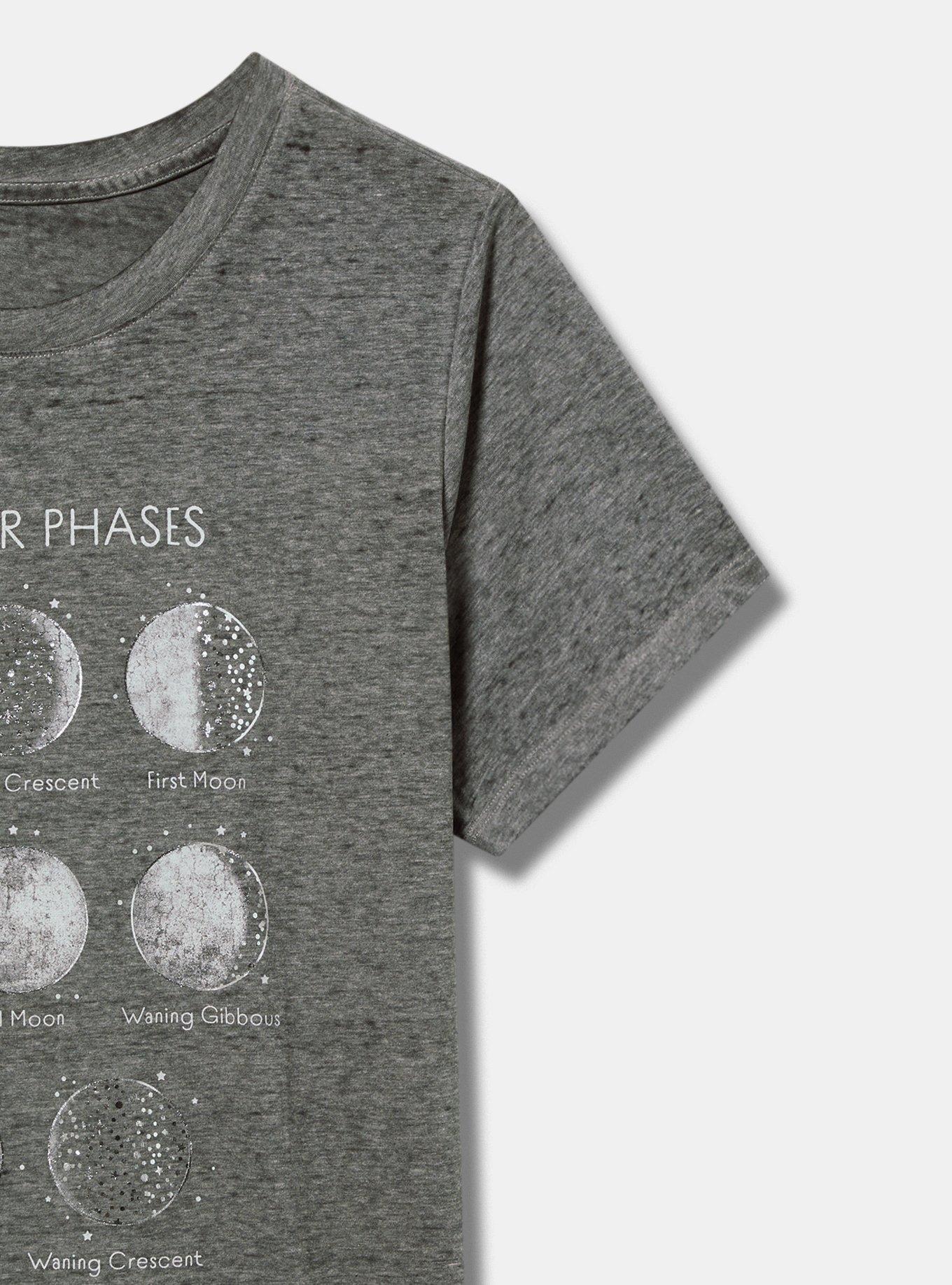 Lunar Phases Burnout Cotton Classic Crew Tee