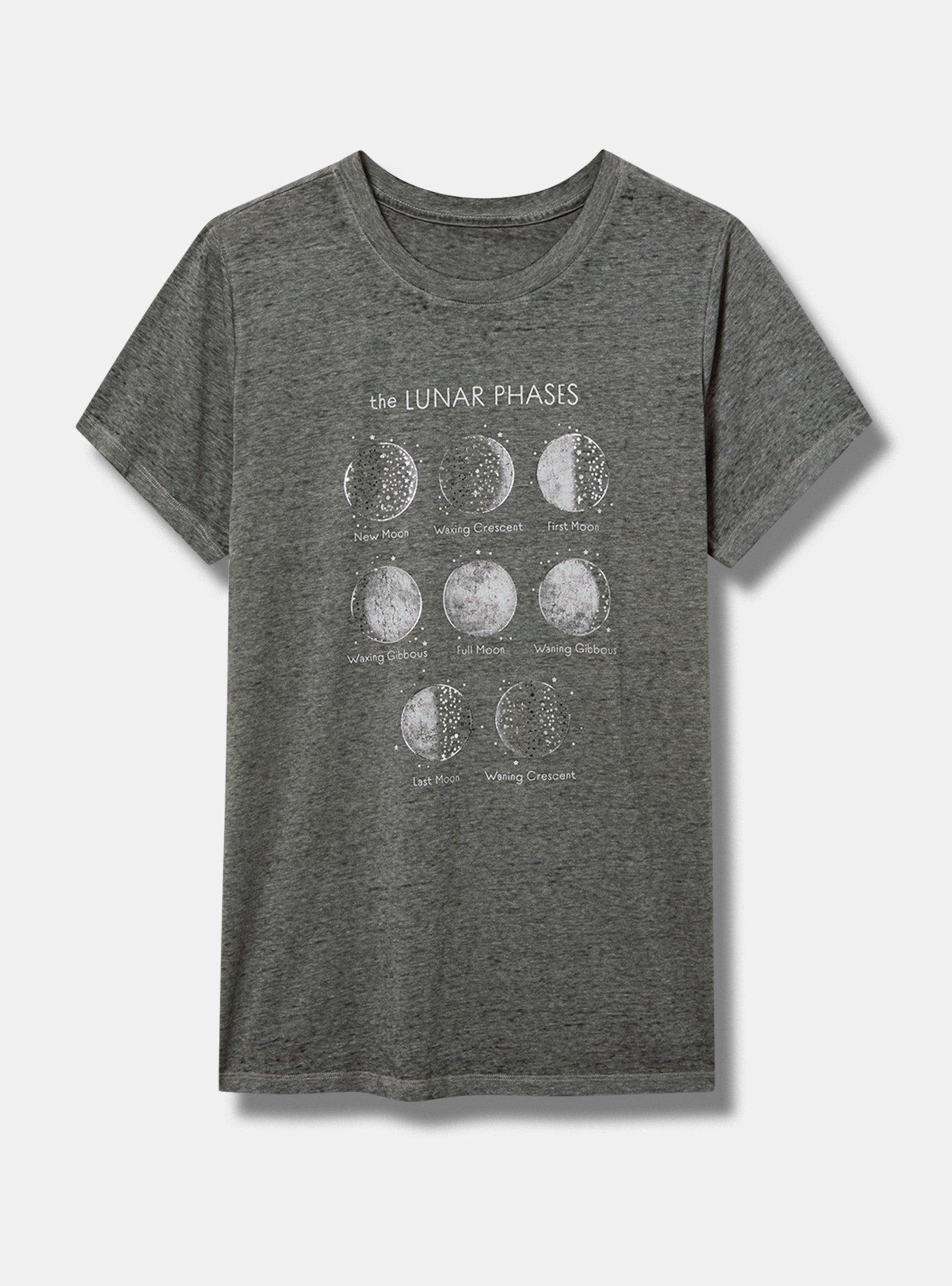 Lunar Phases Burnout Cotton Classic Crew Tee