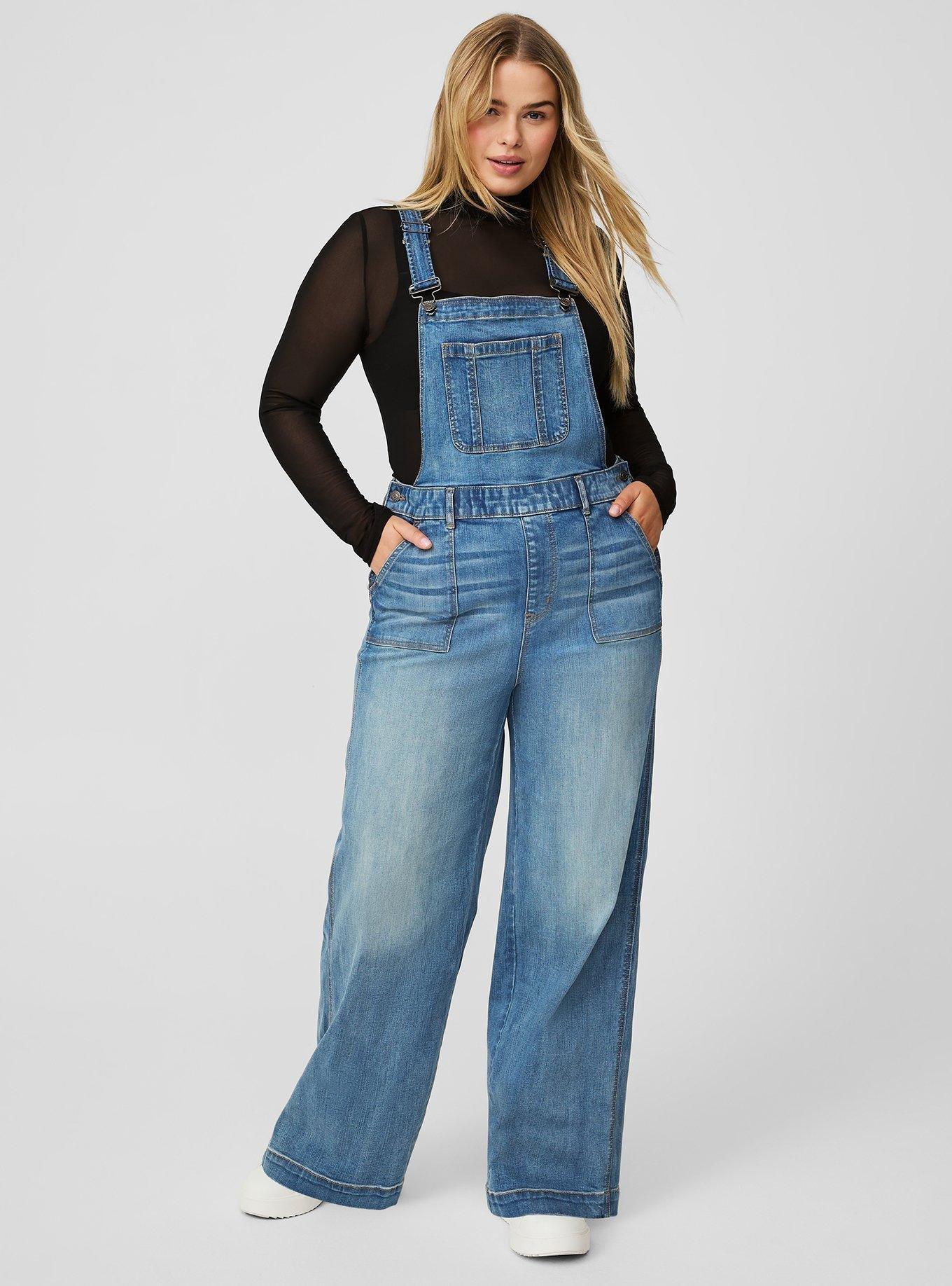 High Rise Wide Leg Vintage Stretch Overall