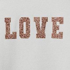 Love Sequin Patch Cozy Fleece Raglan Sweatshirt , TRAVERTINE, swatch