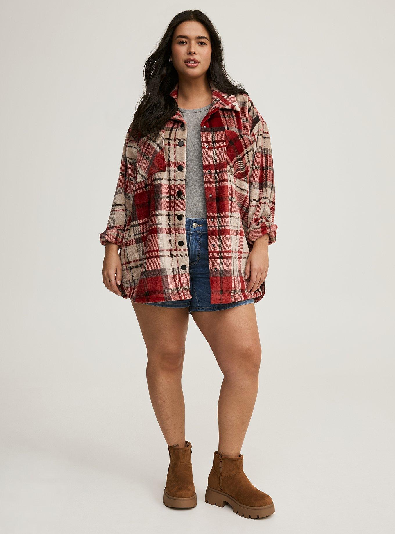 Torrid Plaid Cotton Shirt Jacket. Sz. newest 4