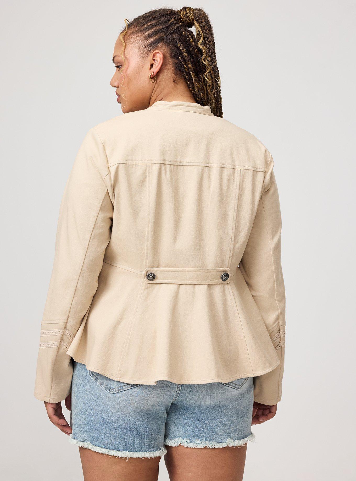 Stretch Twill Military Jacket, CEMENT, alternate