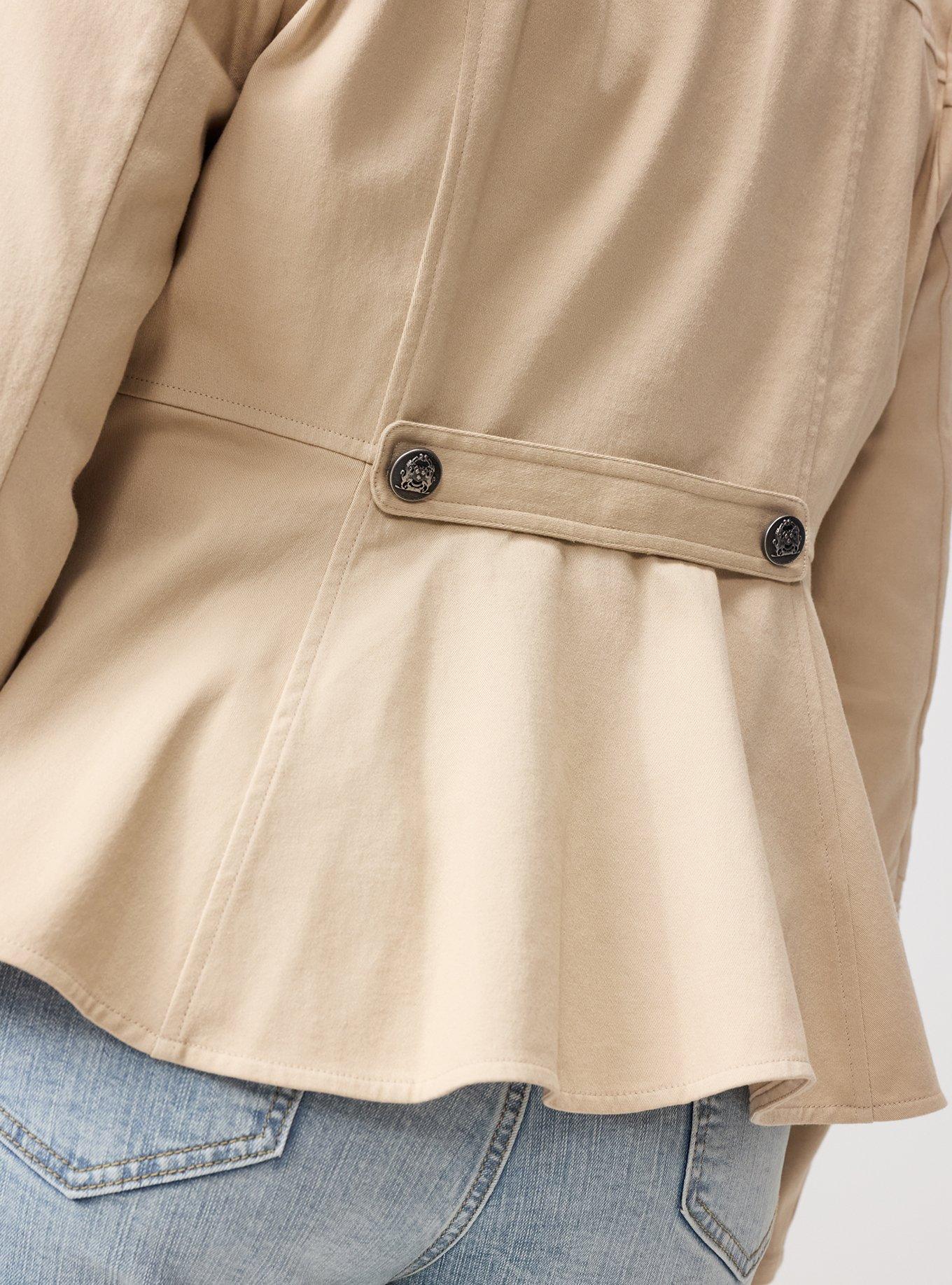 Stretch Twill Military Jacket, CEMENT, alternate