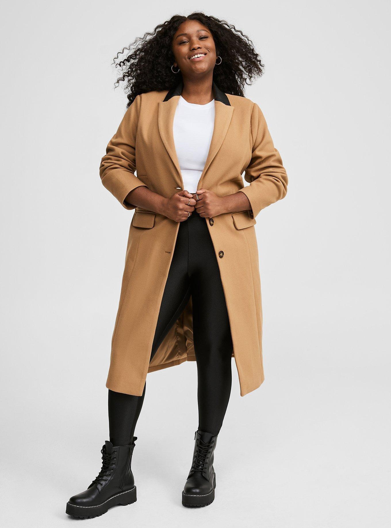 Softest Coat Faux Leather Collar Longline