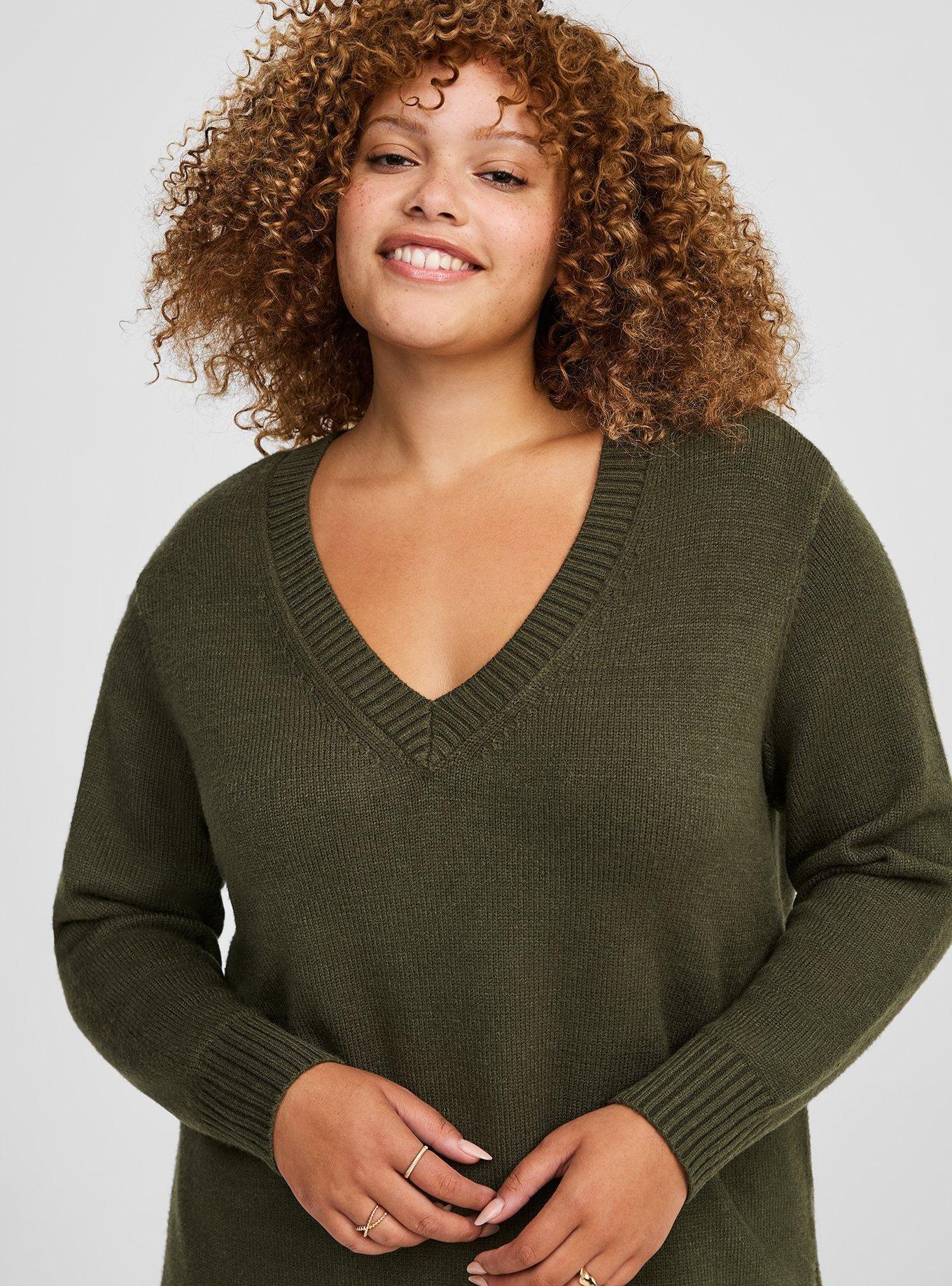 V-Neck Long Sleeve Pullover Sweater