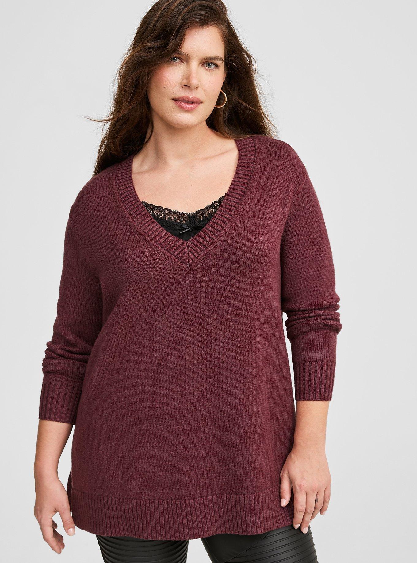 V-Neck Long Sleeve Pullover Sweater