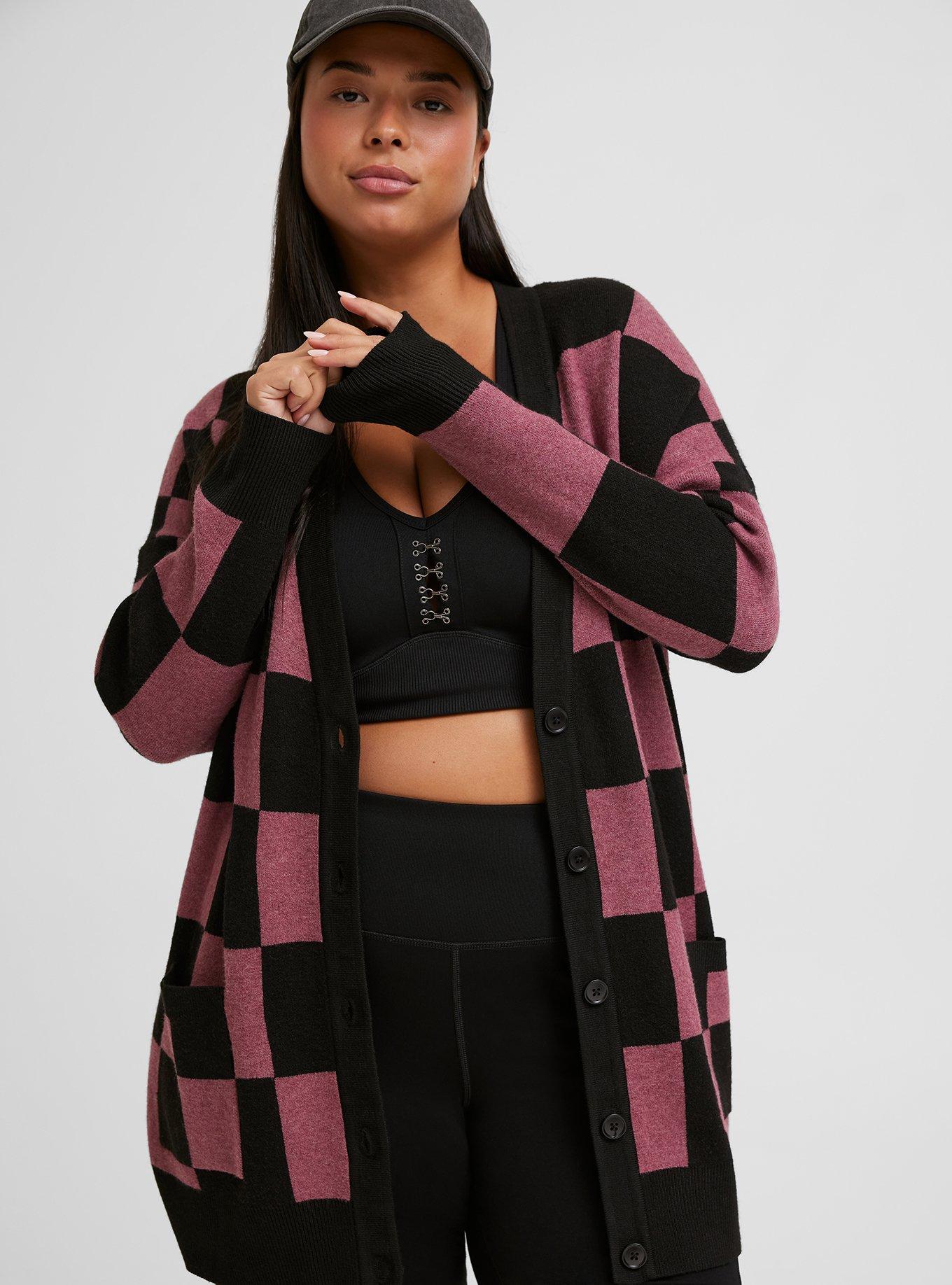 Luxe Cozy Jacquard Boyfriend Cardigan