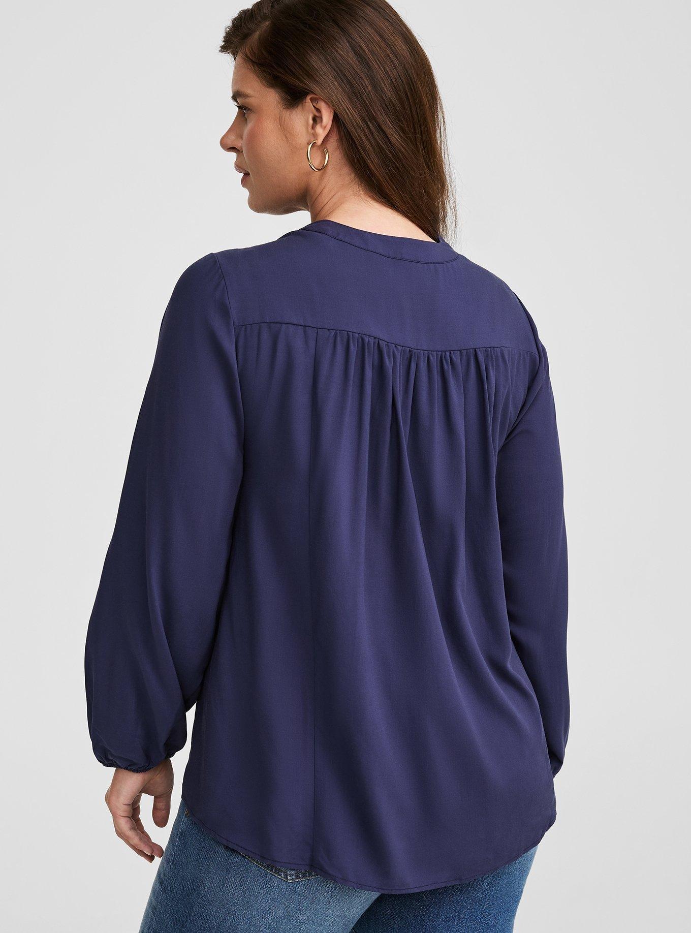 Challis Relaxed Long Sleeve Blouse