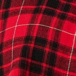 Lizzie Cotton Flannel Cropped Shirt, RED PLAID, swatch