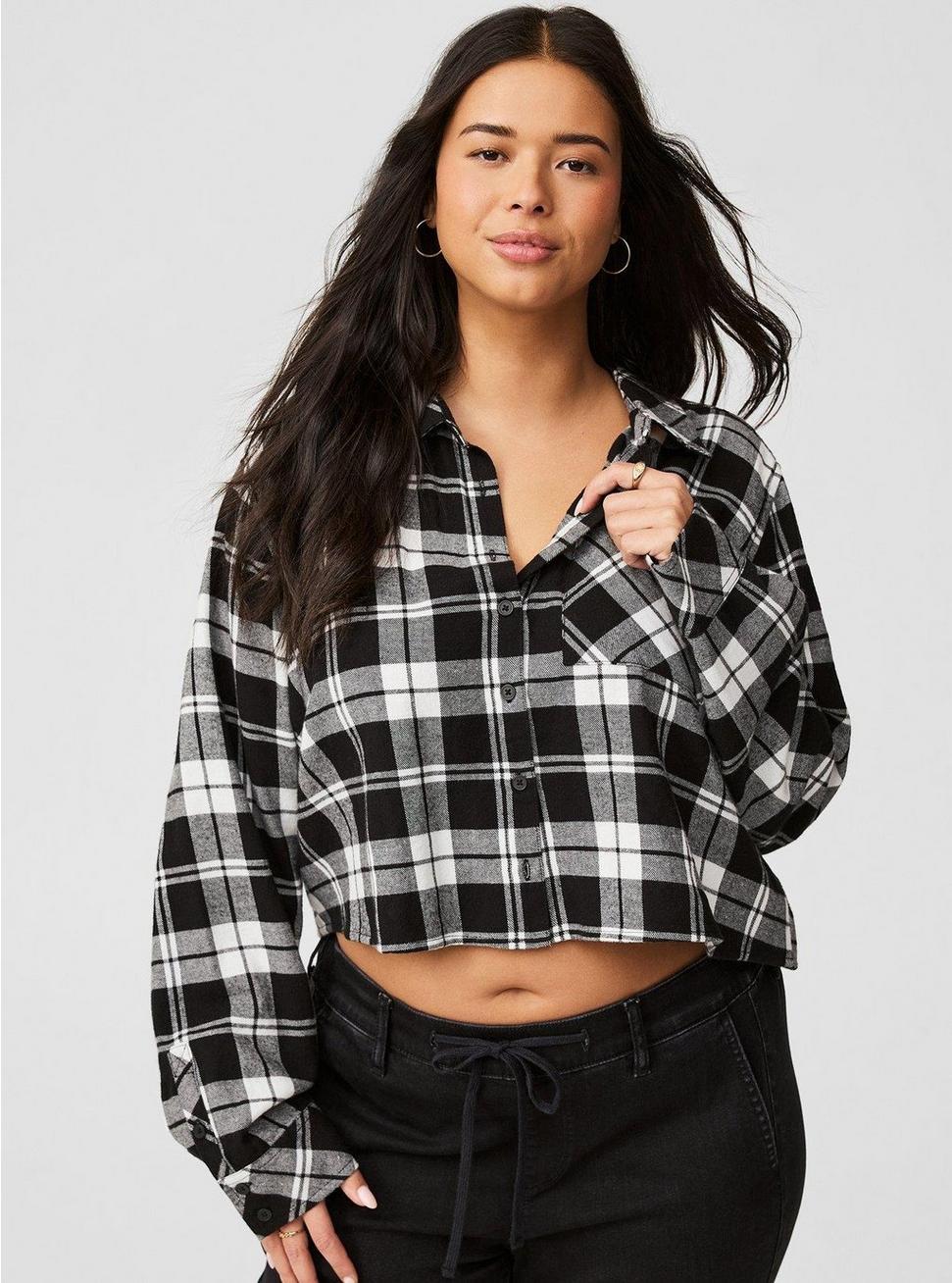 Plus Size - Lizzie Long Sleeve Crop Shirt - Torrid Plus Size - Lizzie Long Sleeve Crop Shirt - Torrid