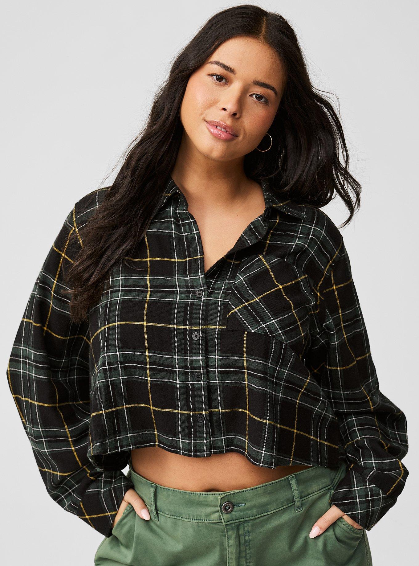 Lizzie Cotton Flannel Cropped Shirt