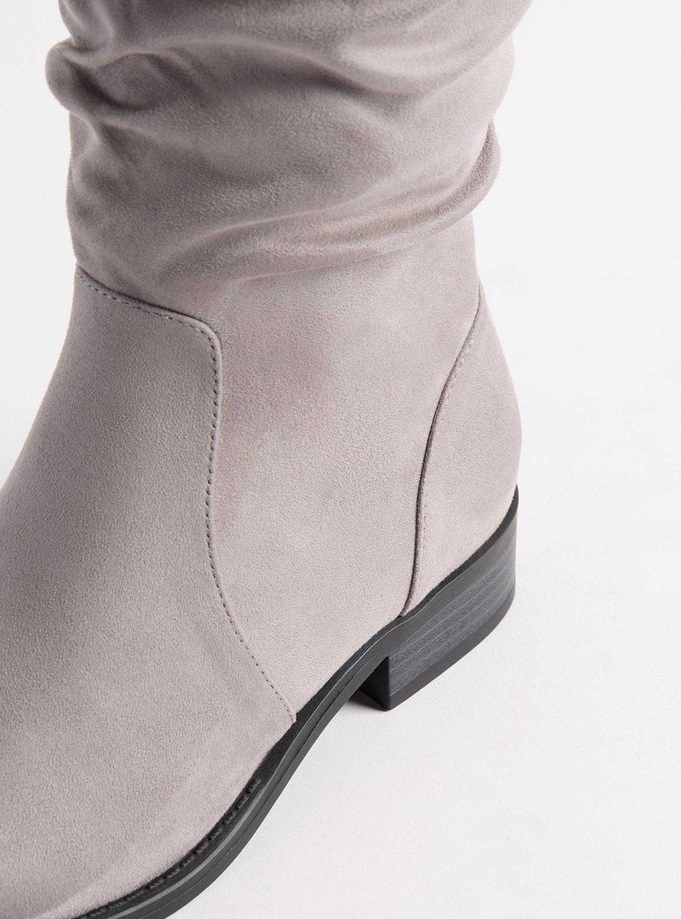 Flat grey boots sales