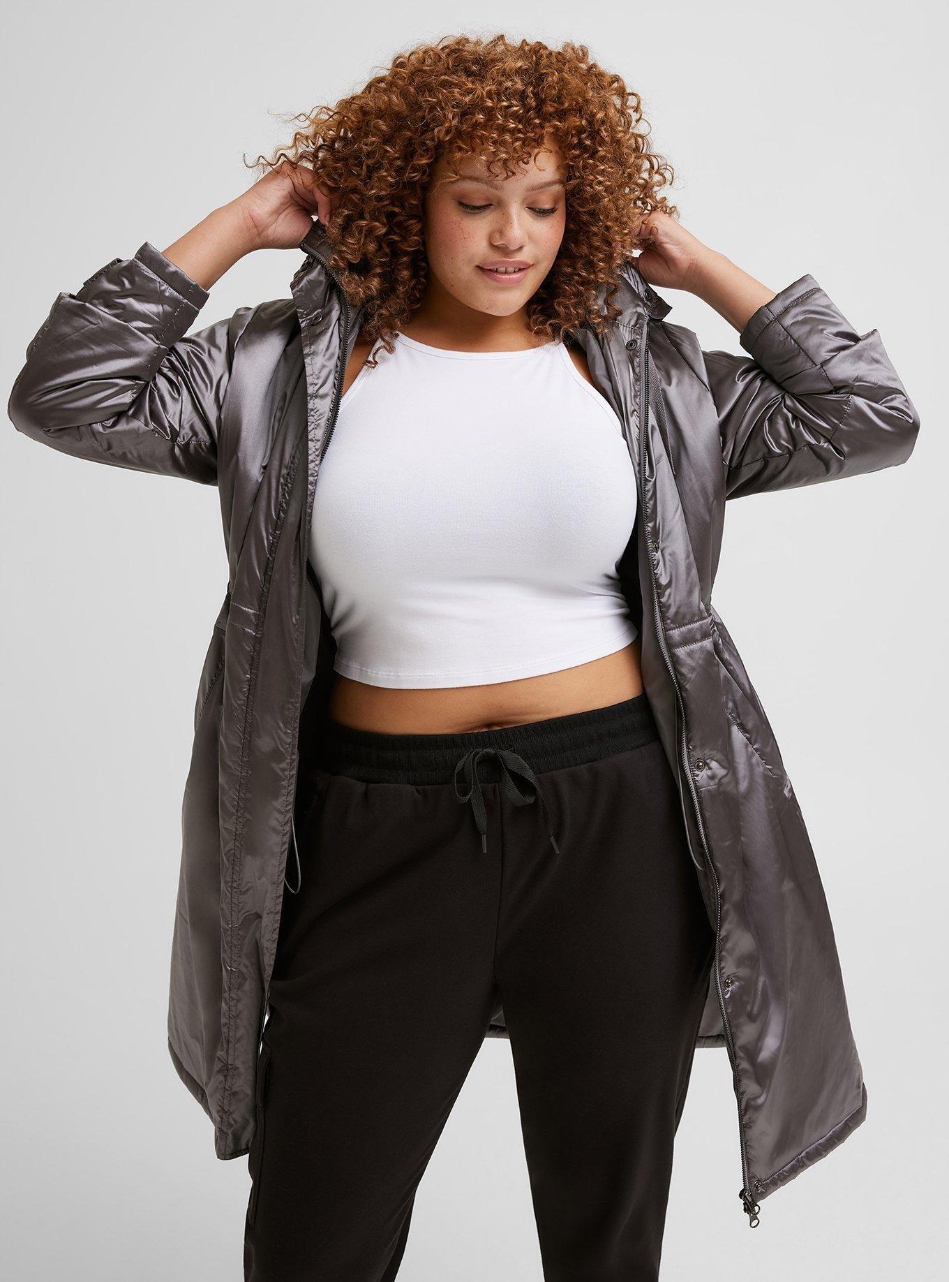 Plus Size Metallic Puffer Jacket Torrid