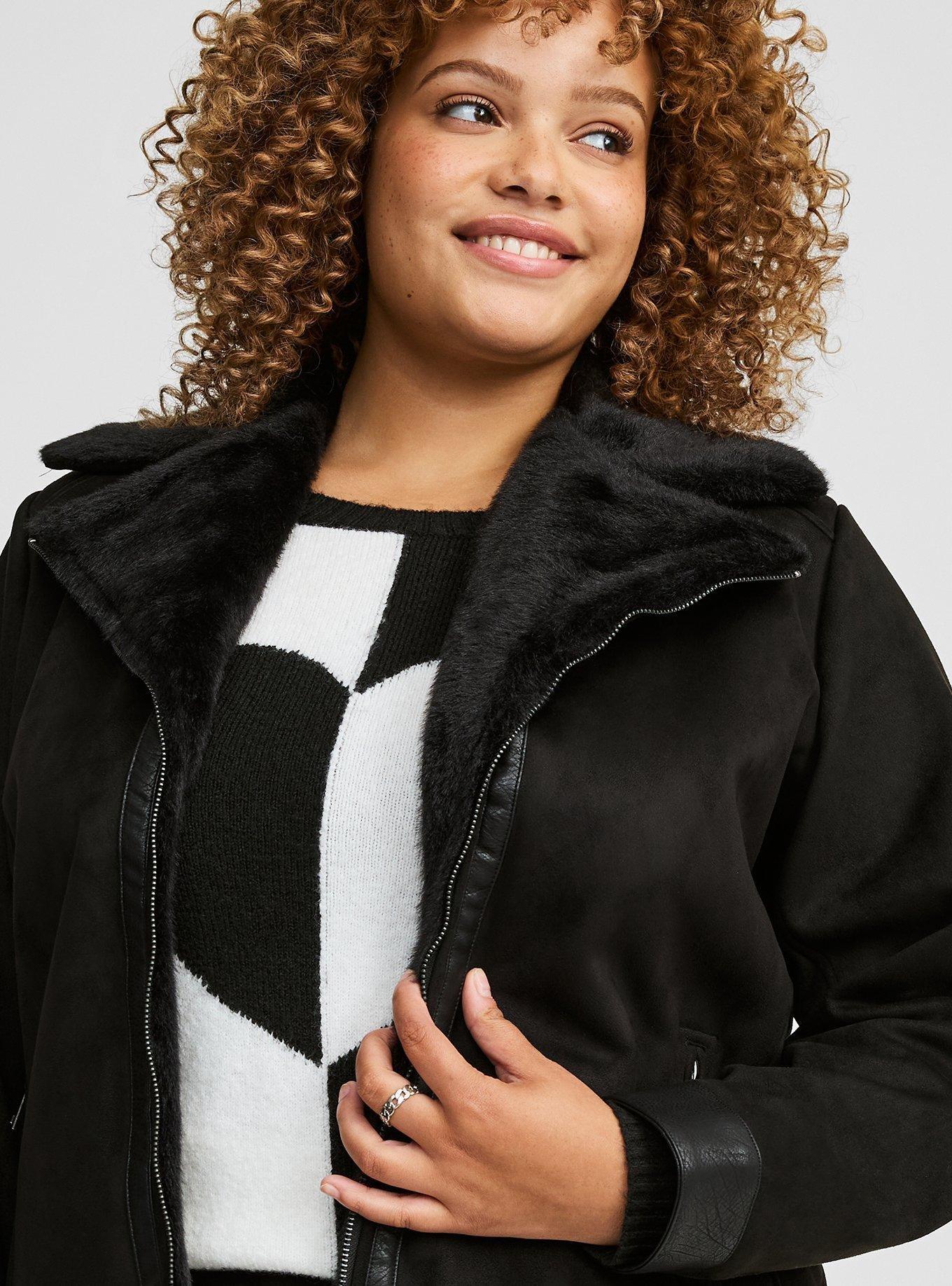 Plus size faux suede moto jacket hotsell