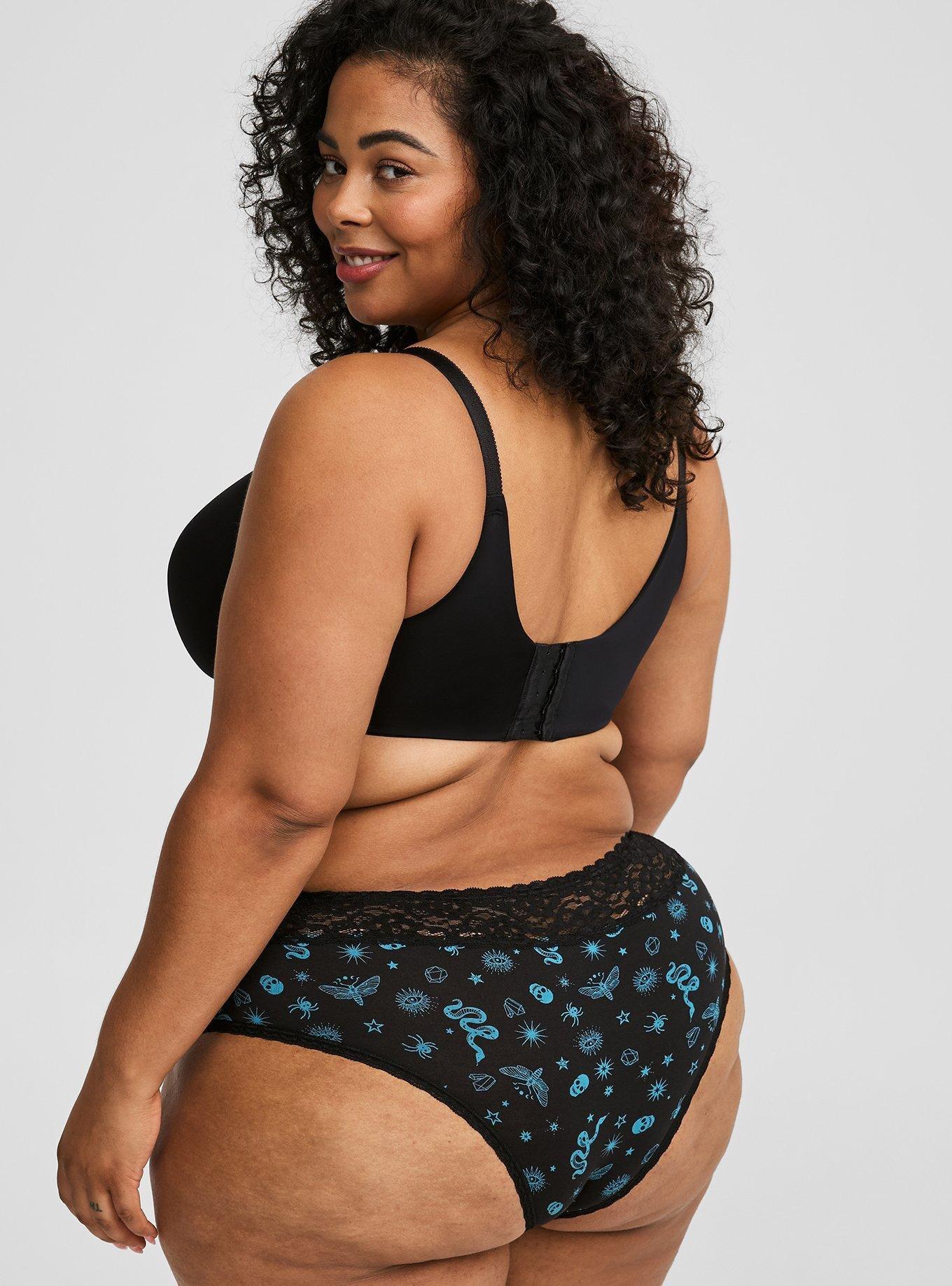 New Fit - Cotton Mid-Rise Cheeky Lace Trim Panty