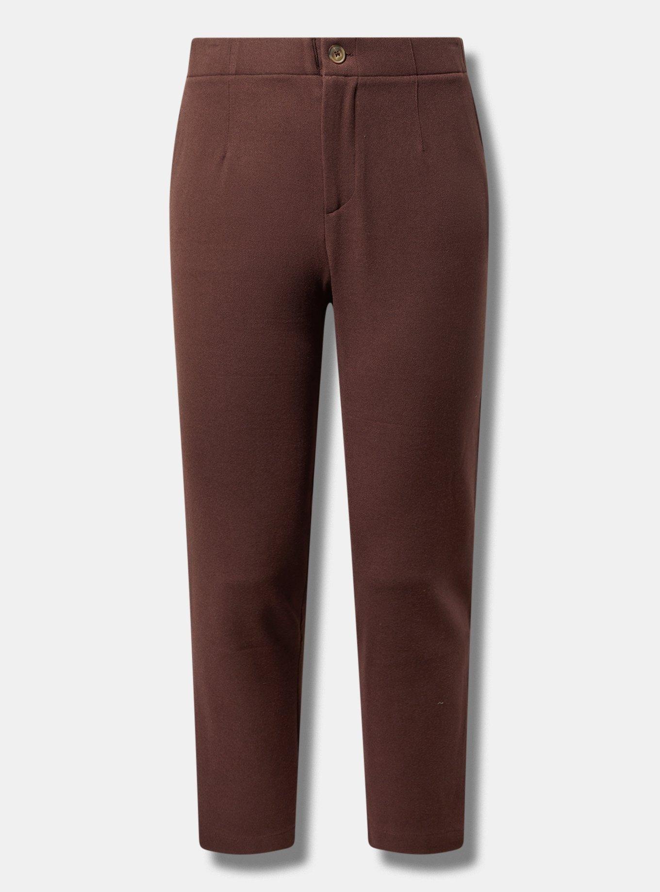 Relaxed Straight Leg Brushed Twill High-Rise Pant
