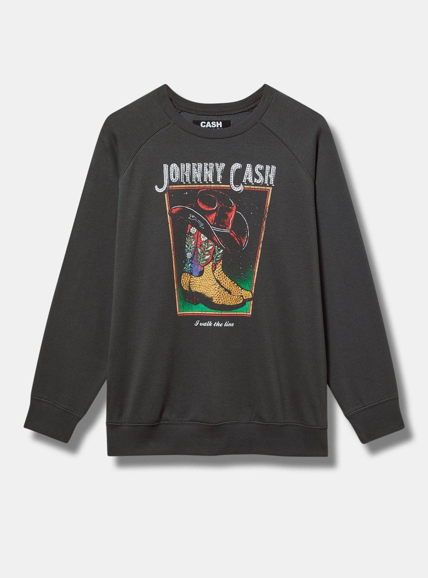 Johnny Cash Classic Cozy Fleece Raglan Sweatshirt