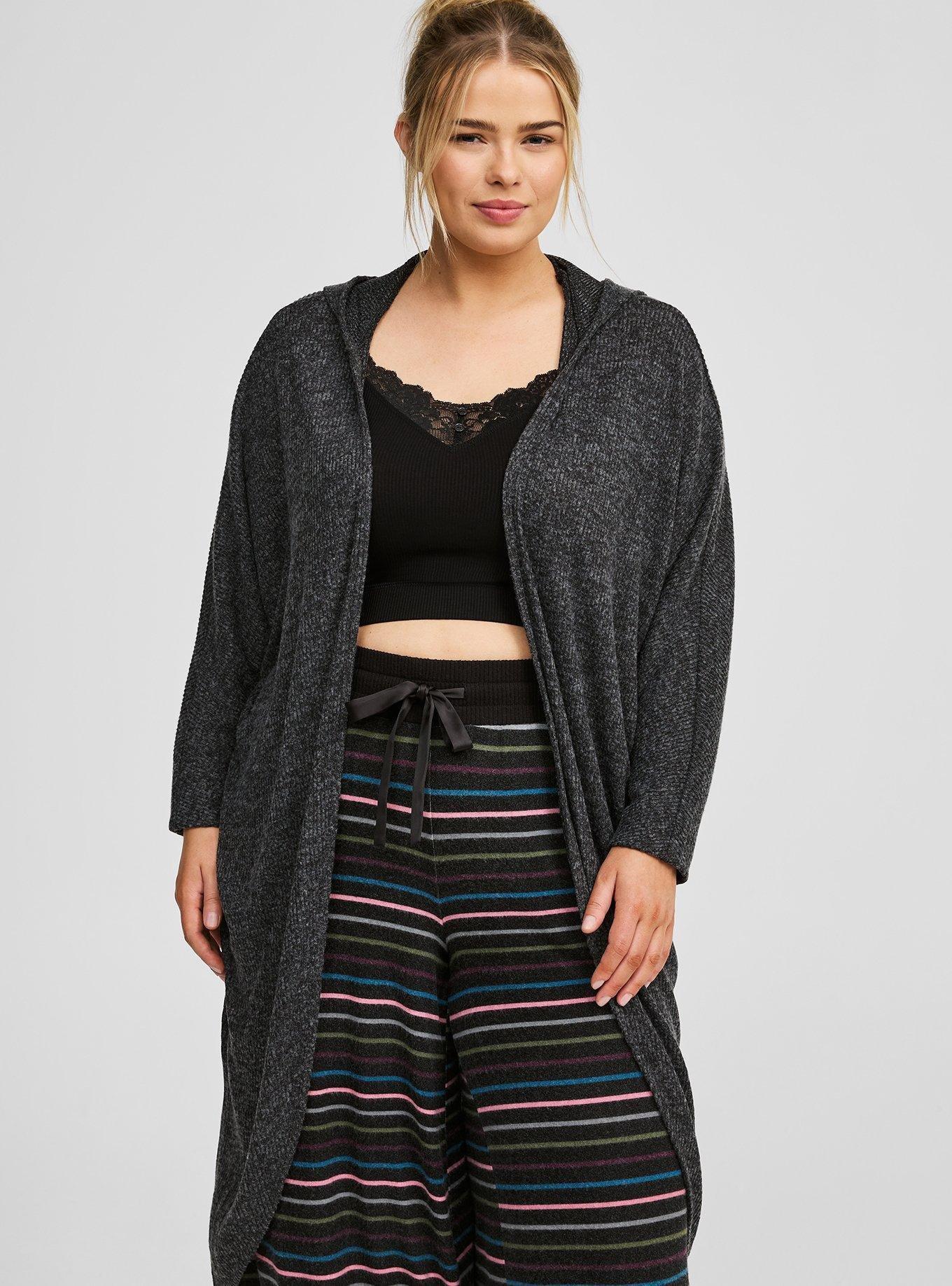 Super Soft Plush Rib Cocoon Lounge Cardigan