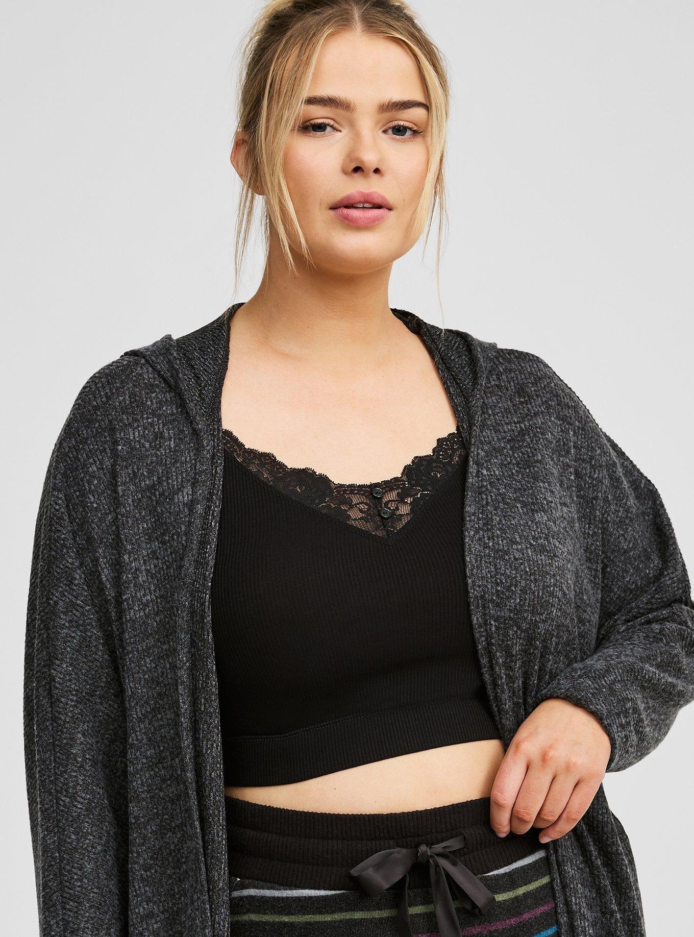 Super Soft Plush Rib Cocoon Lounge Cardigan