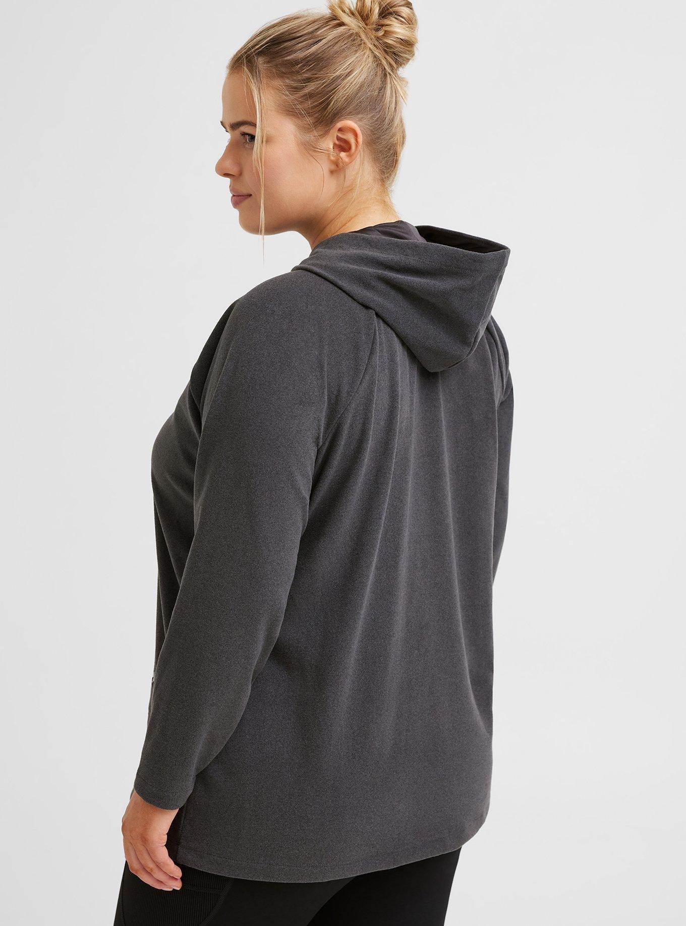 Happy Camper Micro Fleece Pullover Tunic Hoodie