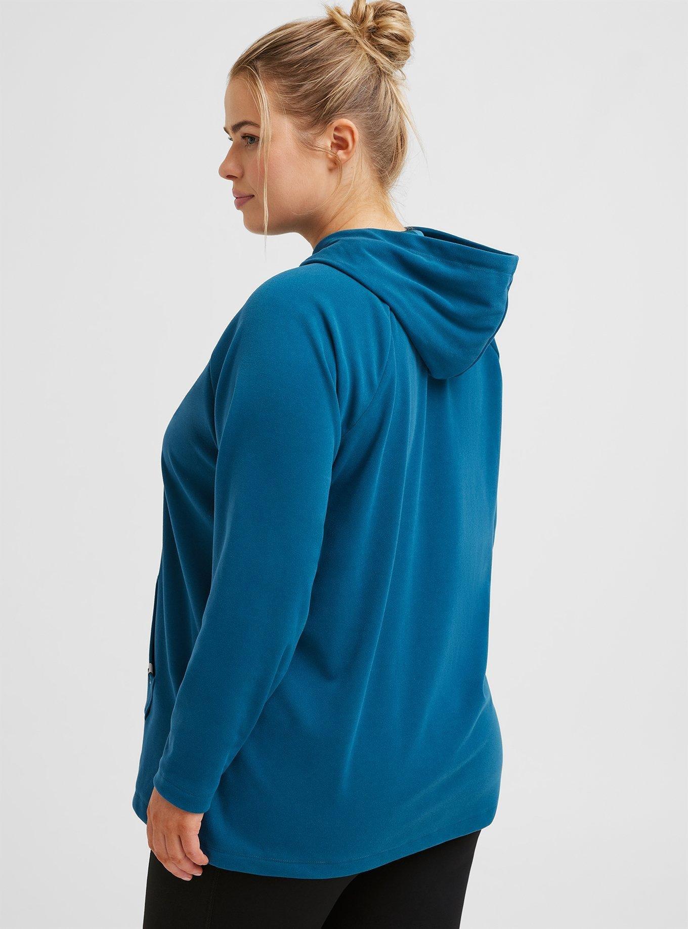 Happy Camper Micro Fleece Pullover Tunic Hoodie