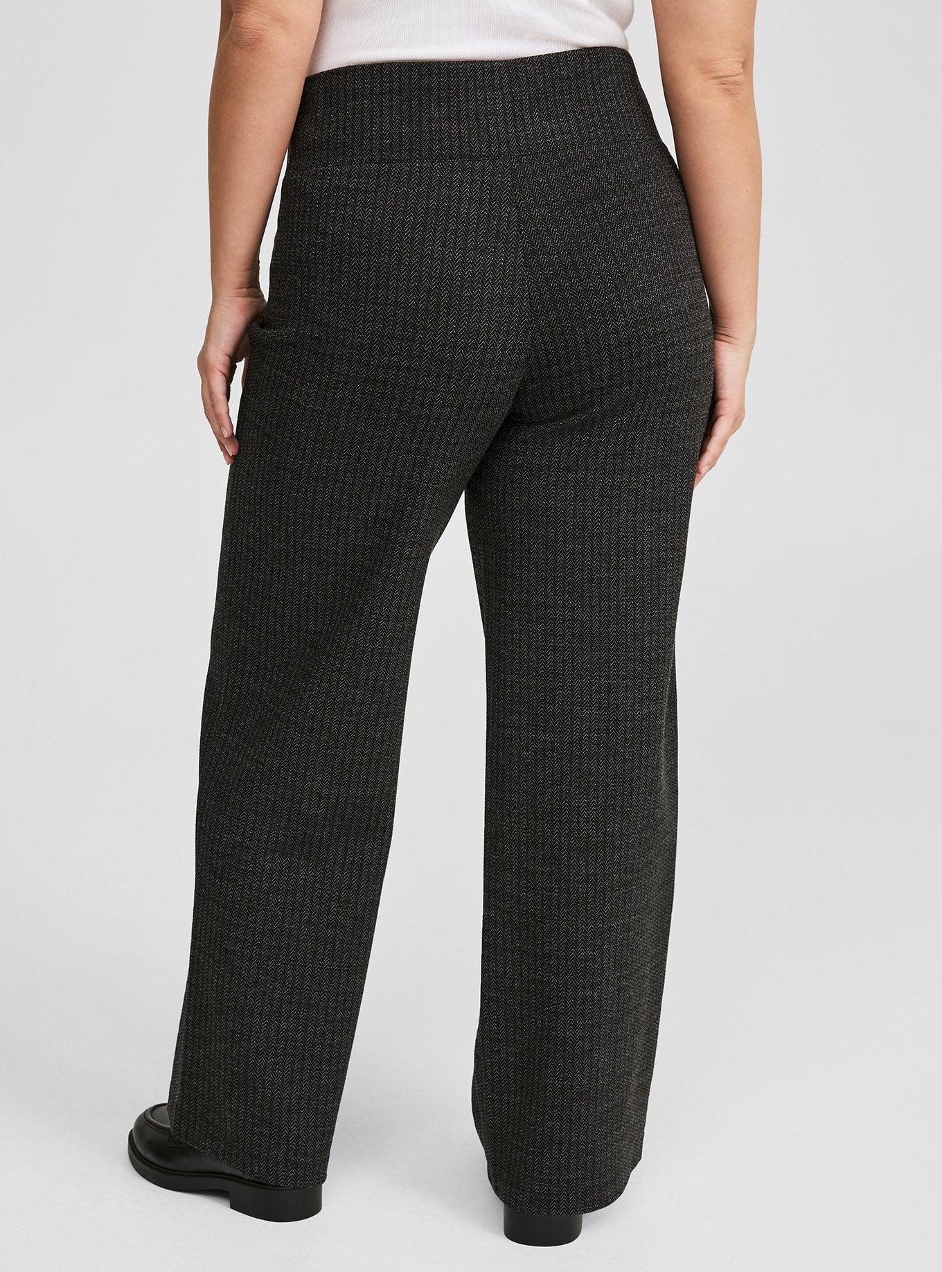 Pull-On Pixie Wide Leg Double Knit Pant, HERRINGBONE, alternate