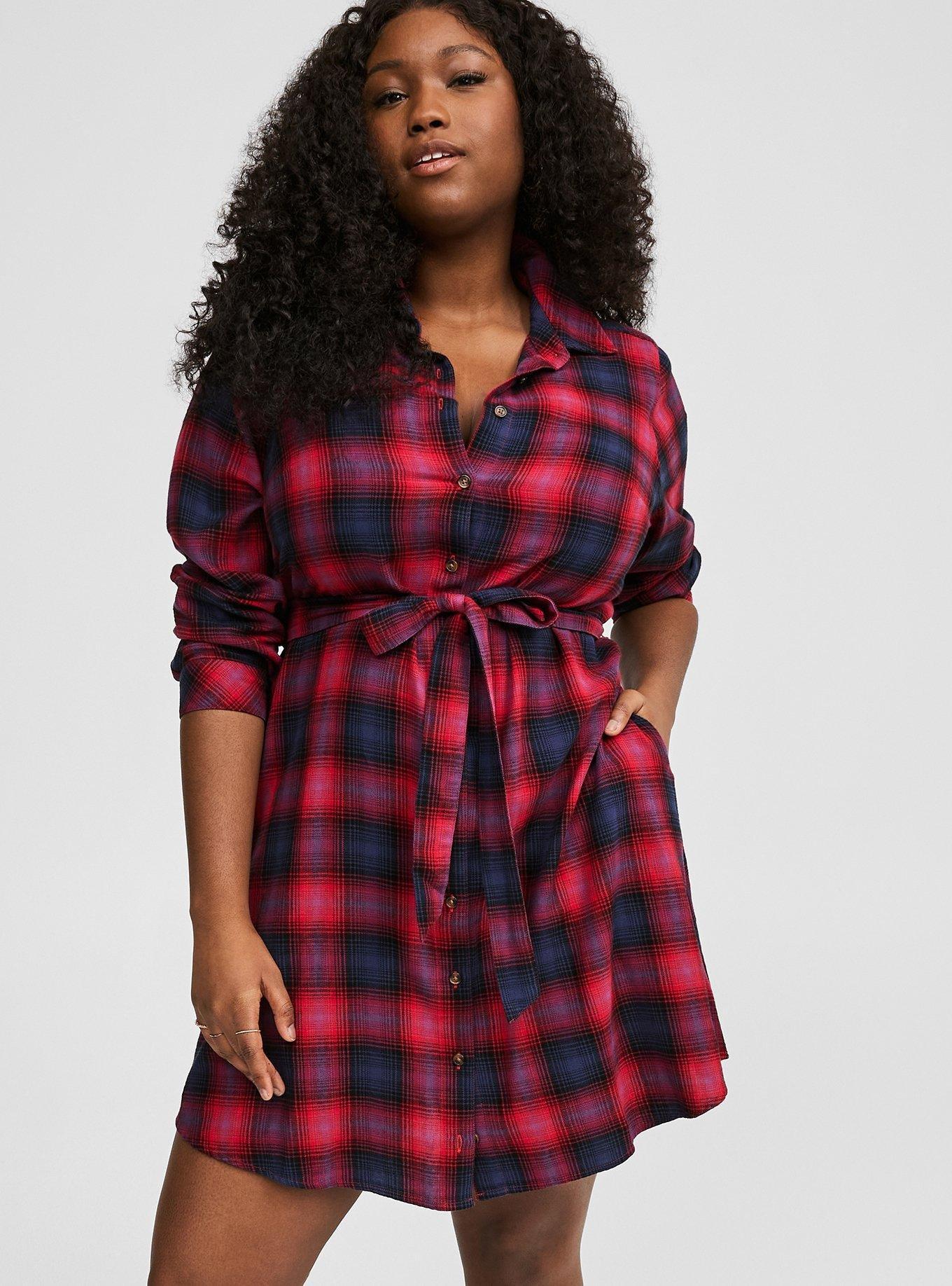 Long sleeve shirt dress plus size online