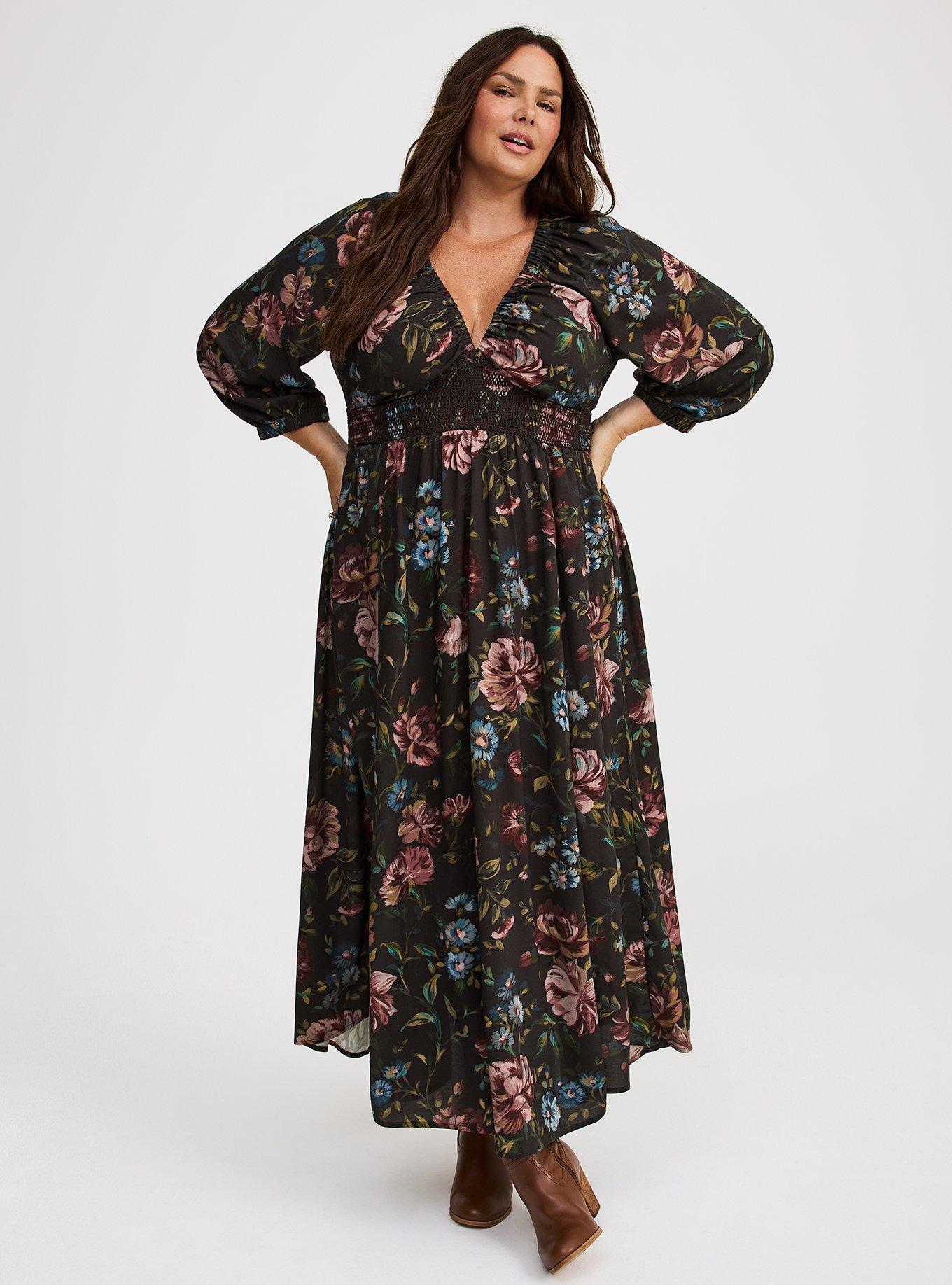 3/4 Maxi Dress, SECRET GARDEN FLORAL PHANTOM, hi-res