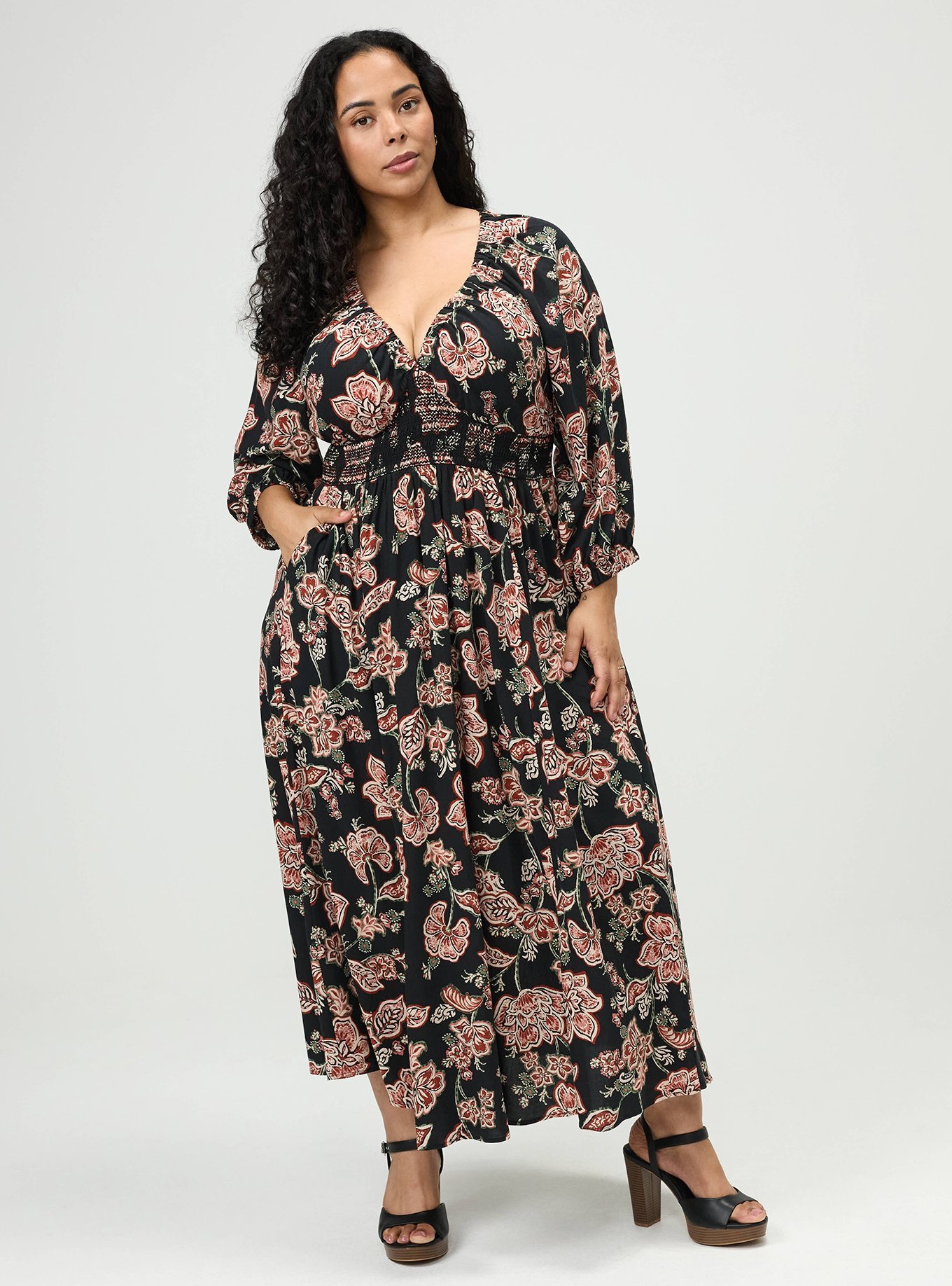Plus Size - Maxi V-Neck Raglan-Sleeve Dress - Torrid