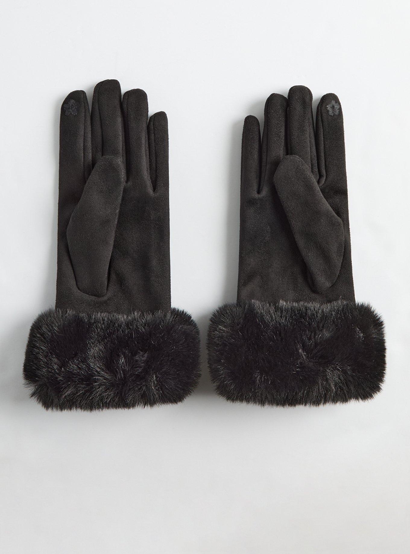 Dressy Fur Trim Gloves