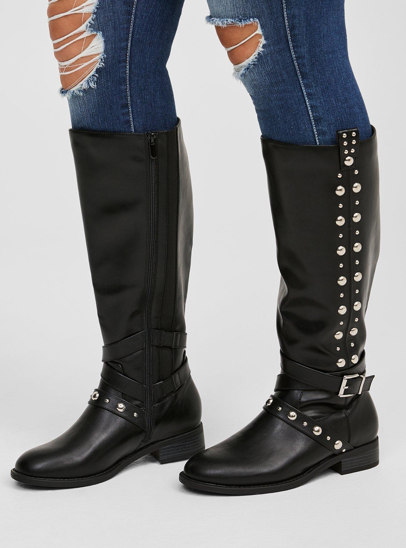 Studded knee boots hot sale
