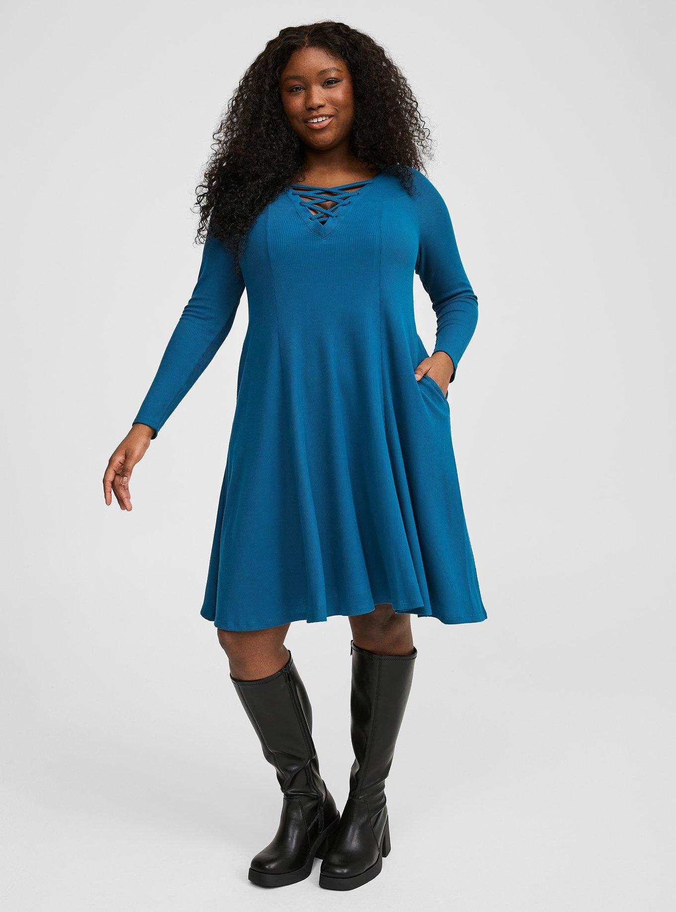 Long sleeve short flare dress best sale