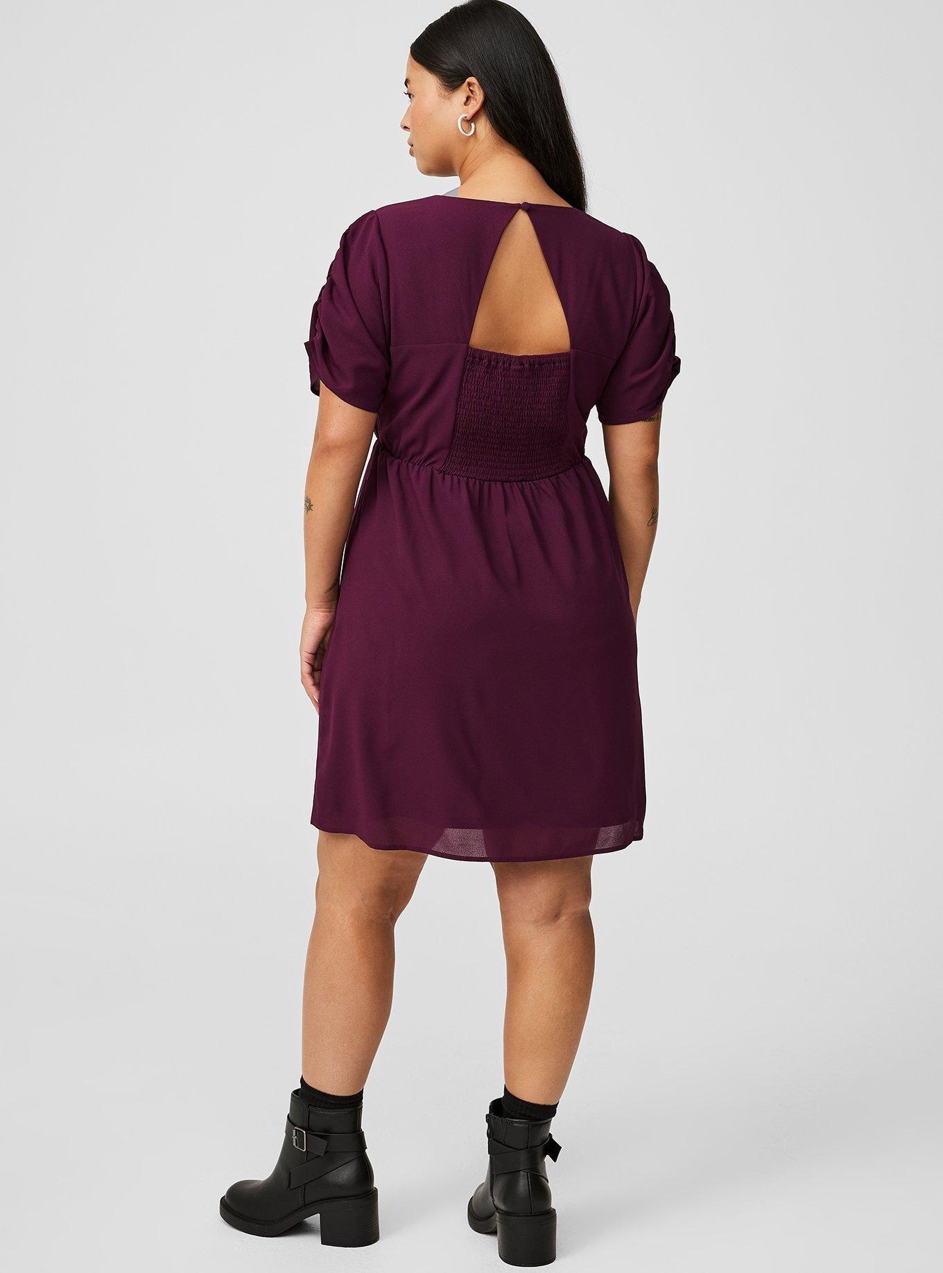 Mini Crew Neck Open Back Detail Dress