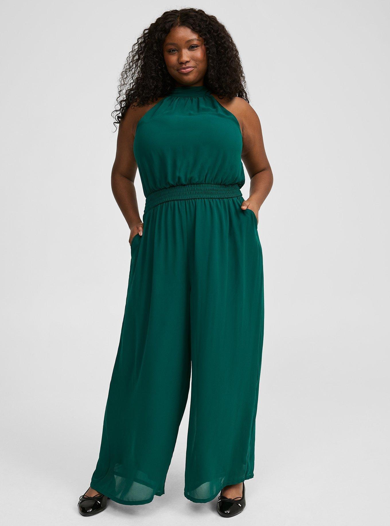 Plus Size - Sleeveless High Neck Chiffon Jumpsuit - Torrid