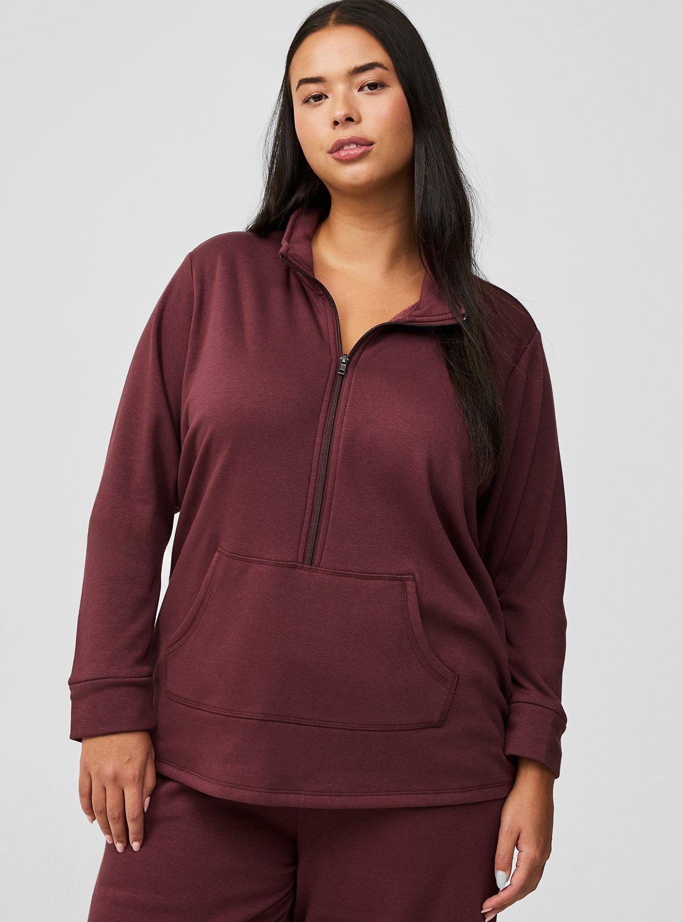 Plus Size Cloud Fleece Half Zip Lounge Pullover Torrid