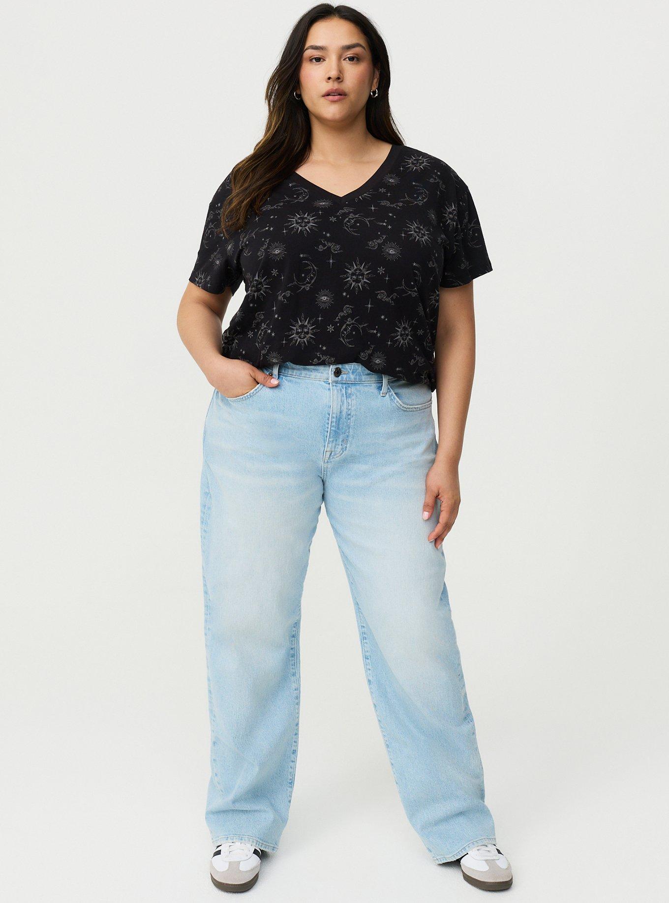 Heritage Jersey Relaxed V-Neck Tee, CELESTIAL DREAM BLACK, alternate