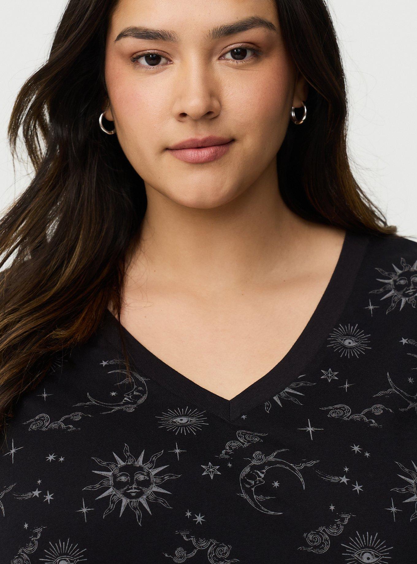 Heritage Jersey Relaxed V-Neck Tee, CELESTIAL DREAM BLACK, alternate