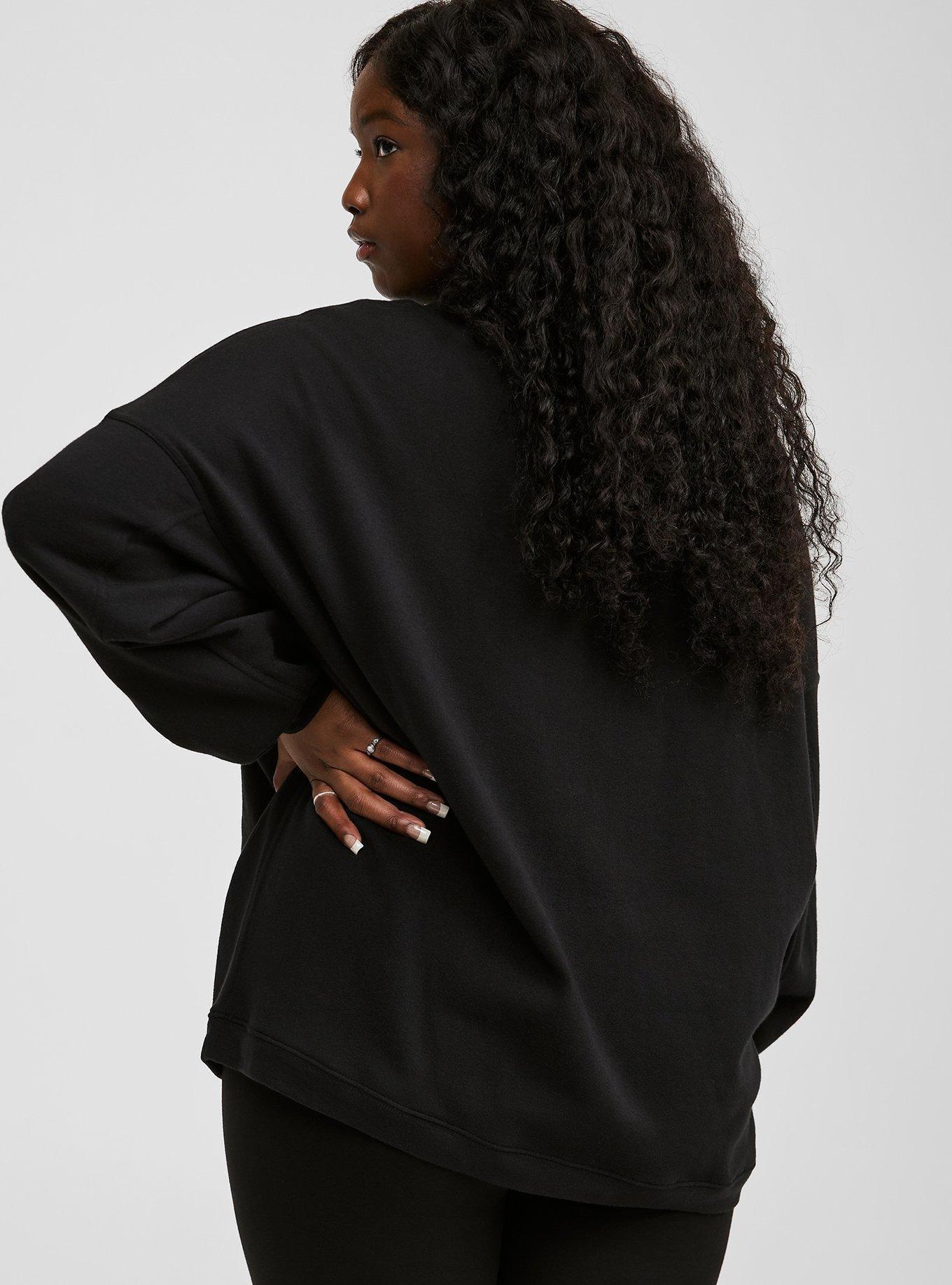 Cozy Fleece Crew Neck Oversized Tunic Sweatshirt