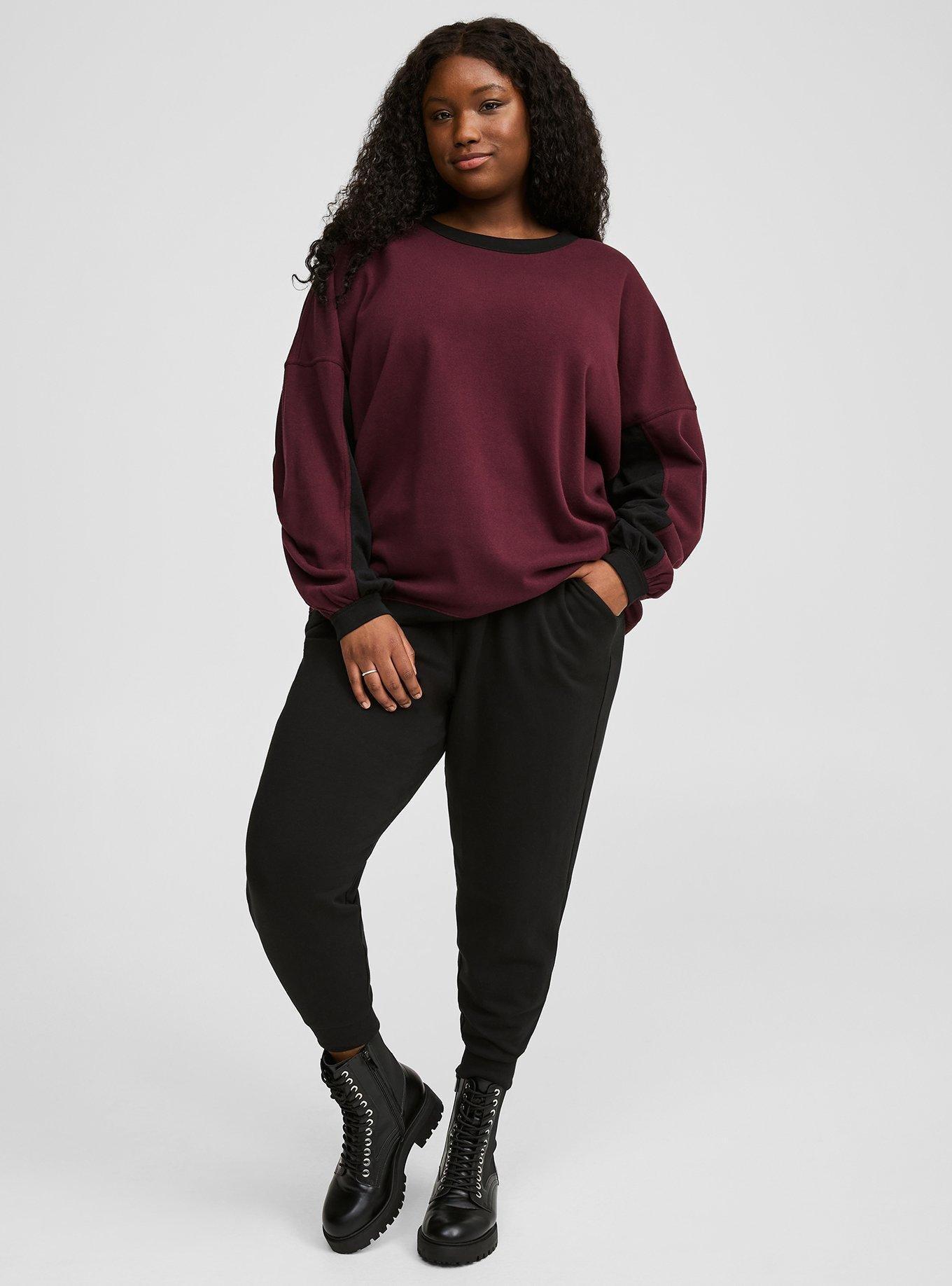 Plus Size Cozy Fleece Crew Neck Oversized Tunic Sweatshirt Torrid