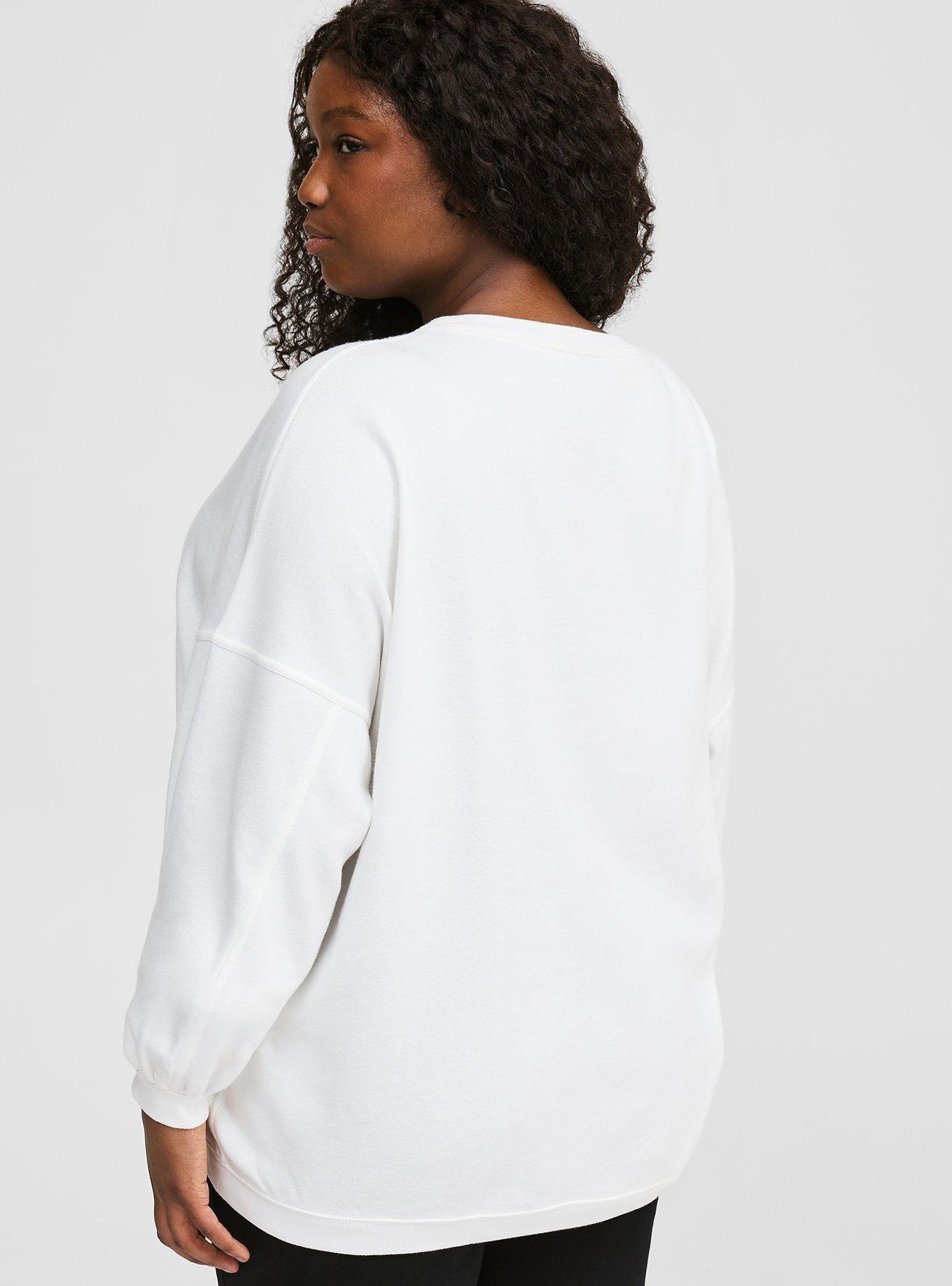 Cozy Fleece Crew Neck Oversized Tunic Sweatshirt