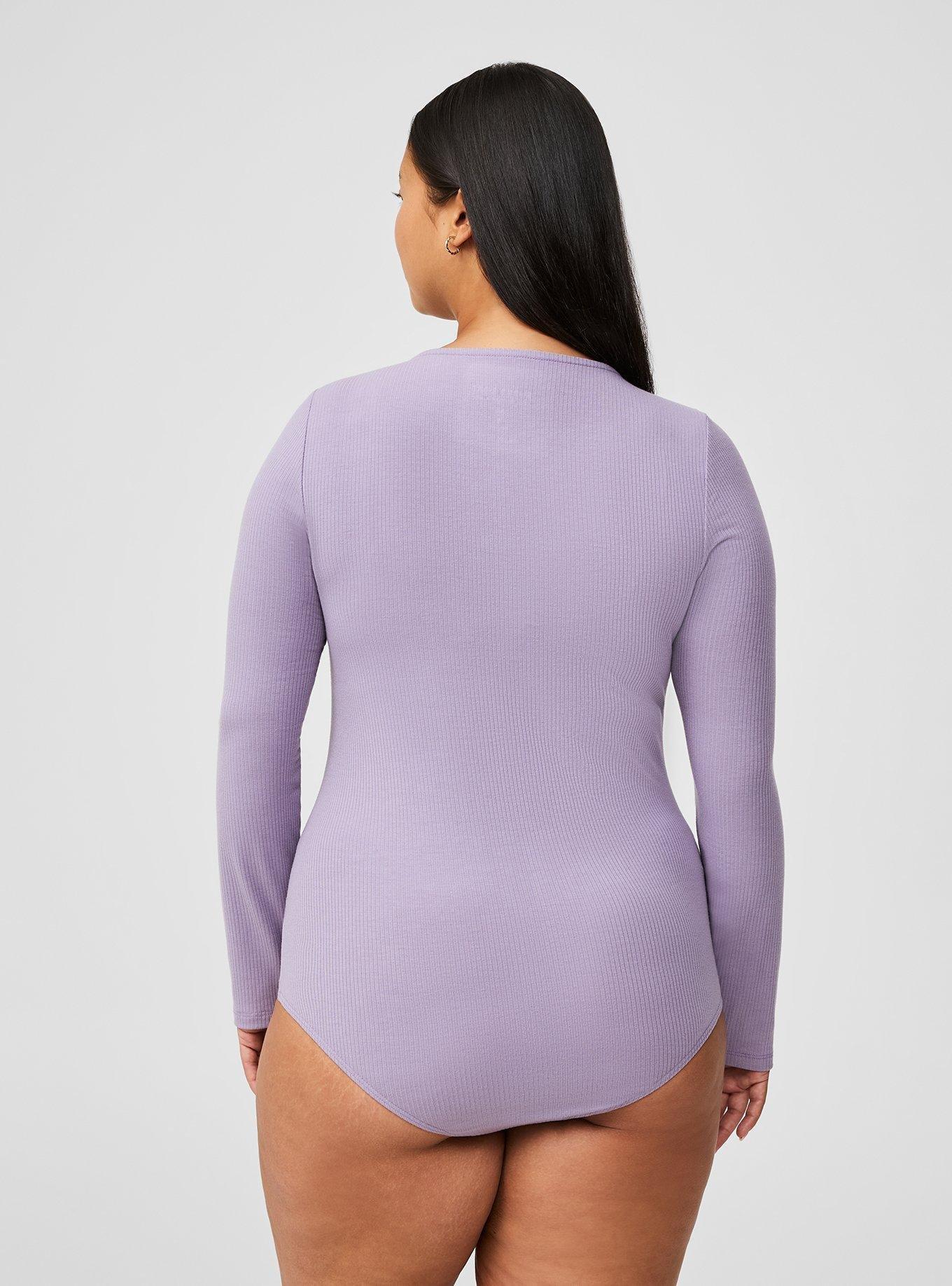 Super Soft Rib Square Neck Long Sleeve Bodysuit, DUSK, alternate