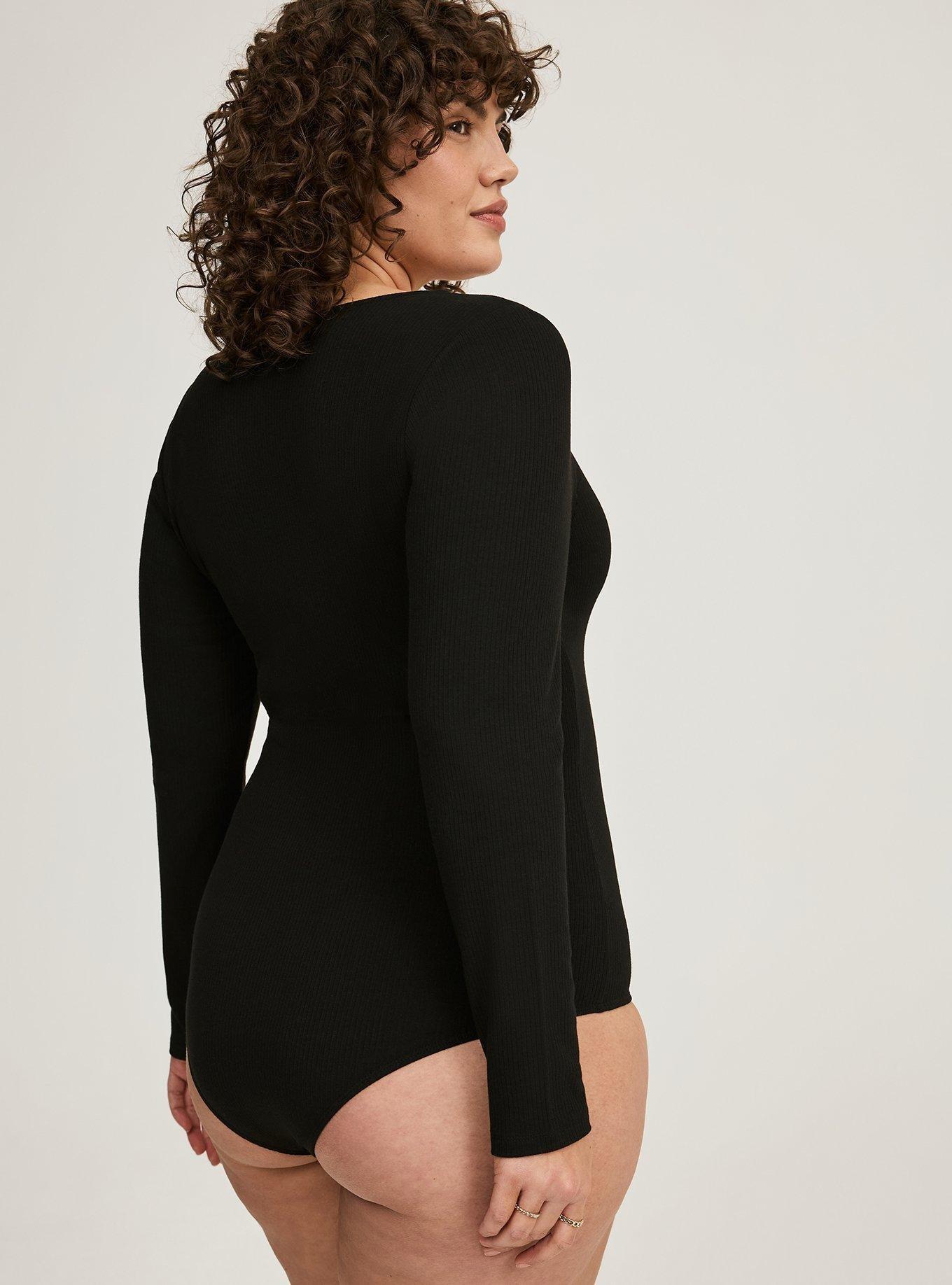 Ribbed Square Neck Bodysuit