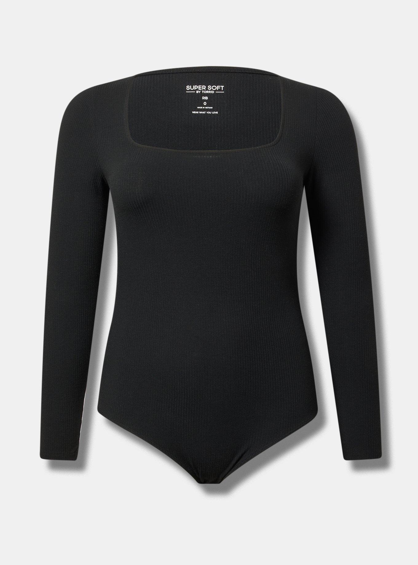 Ribbed Square Neck Bodysuit