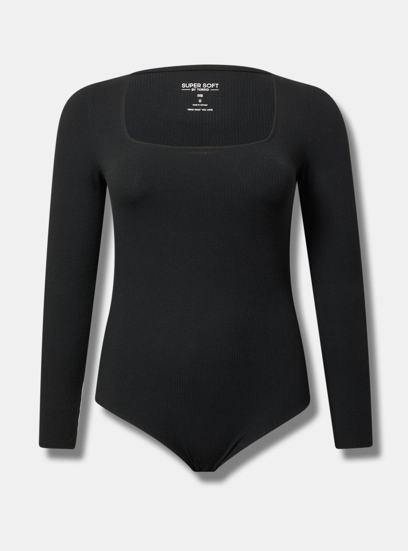 Super Soft Rib Square Neck Long Sleeve Bodysuit