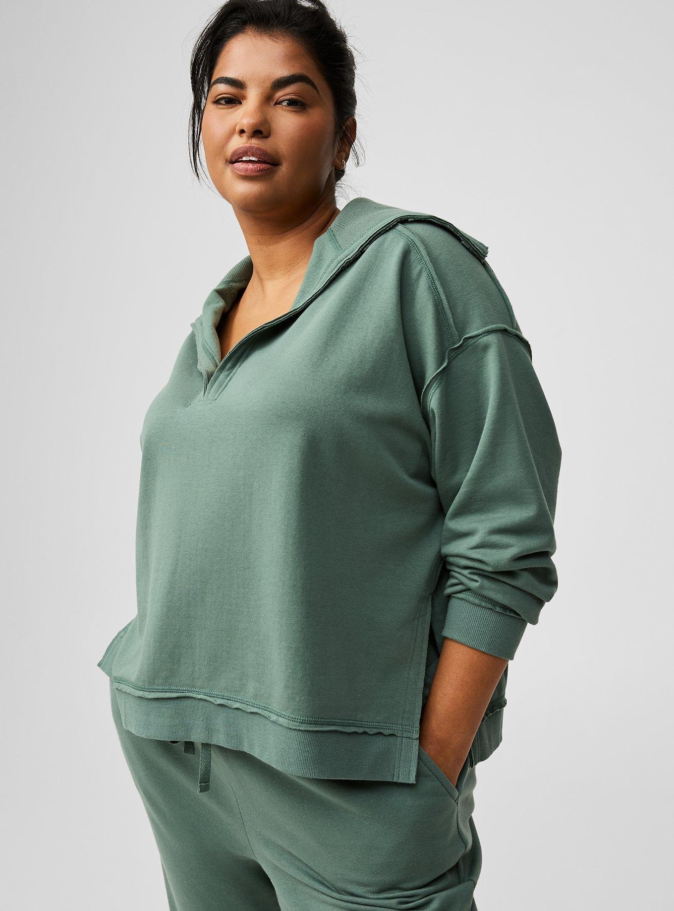 Plus Size Super Soft Fleece V Neck Pullover Sweatshirt Torrid