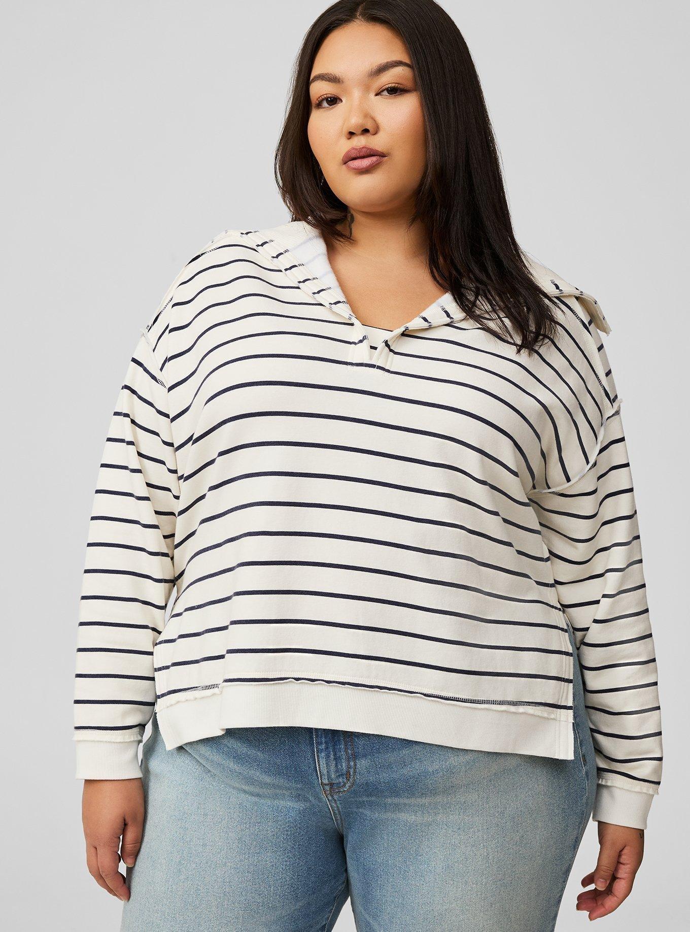 Plus Size - V-Neck Pullover Sweatshirt - Torrid Plus Size - V-Neck Pullover Sweatshirt - Torrid