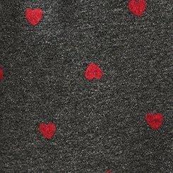 Plus Size Pull-On Jogger Fleece Mid Rise Pant, HEART DOT CHARCOAL GREY, swatch