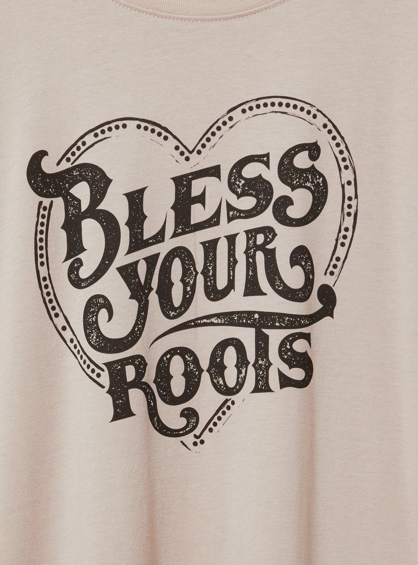 Bless Your Roots Oversized Fit Cotton Crew Tee