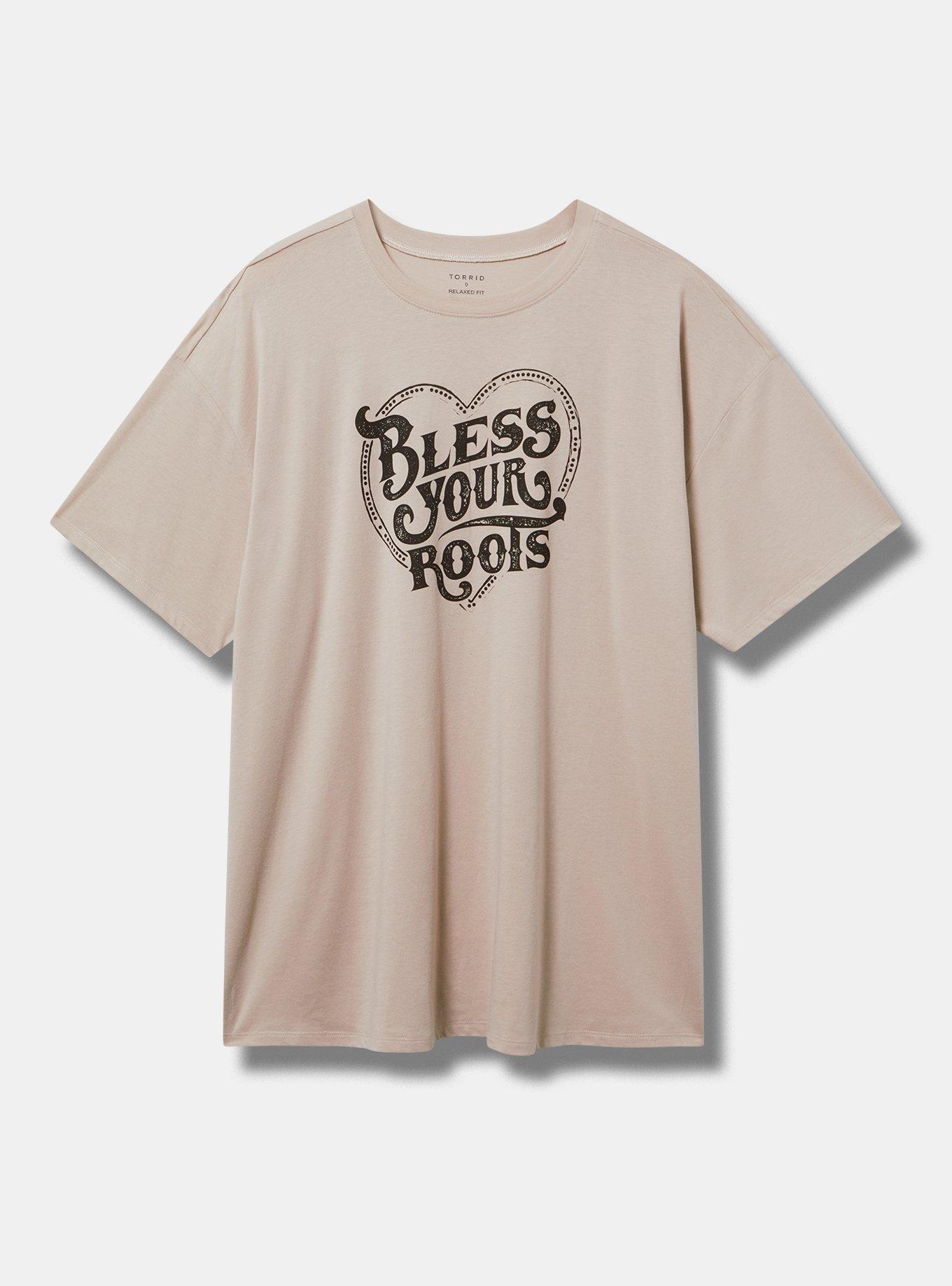 Bless Your Roots Oversized Fit Cotton Crew Tee