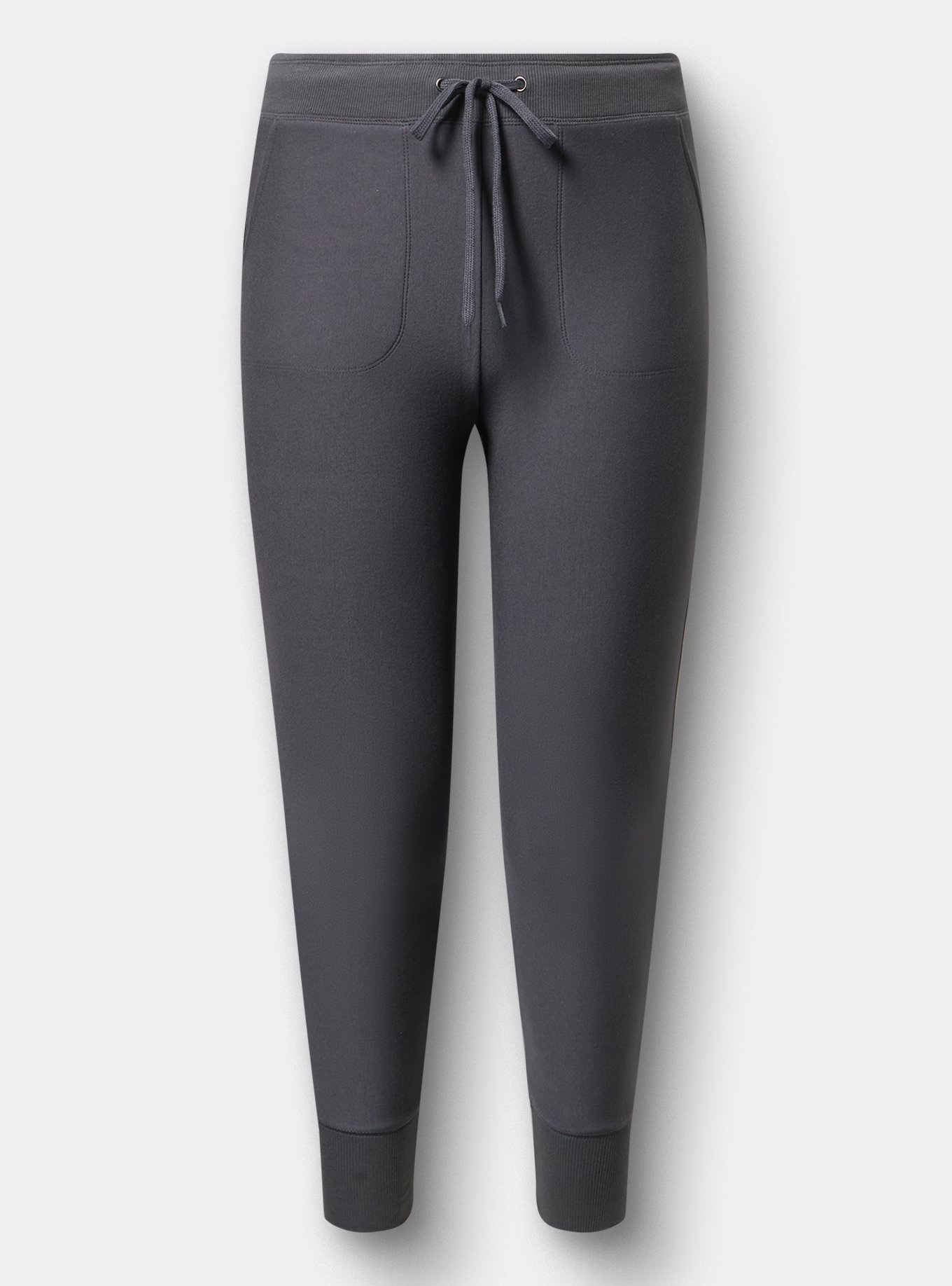 Full-Length Fleece Pocket Jogger Legging, EBONY, flat